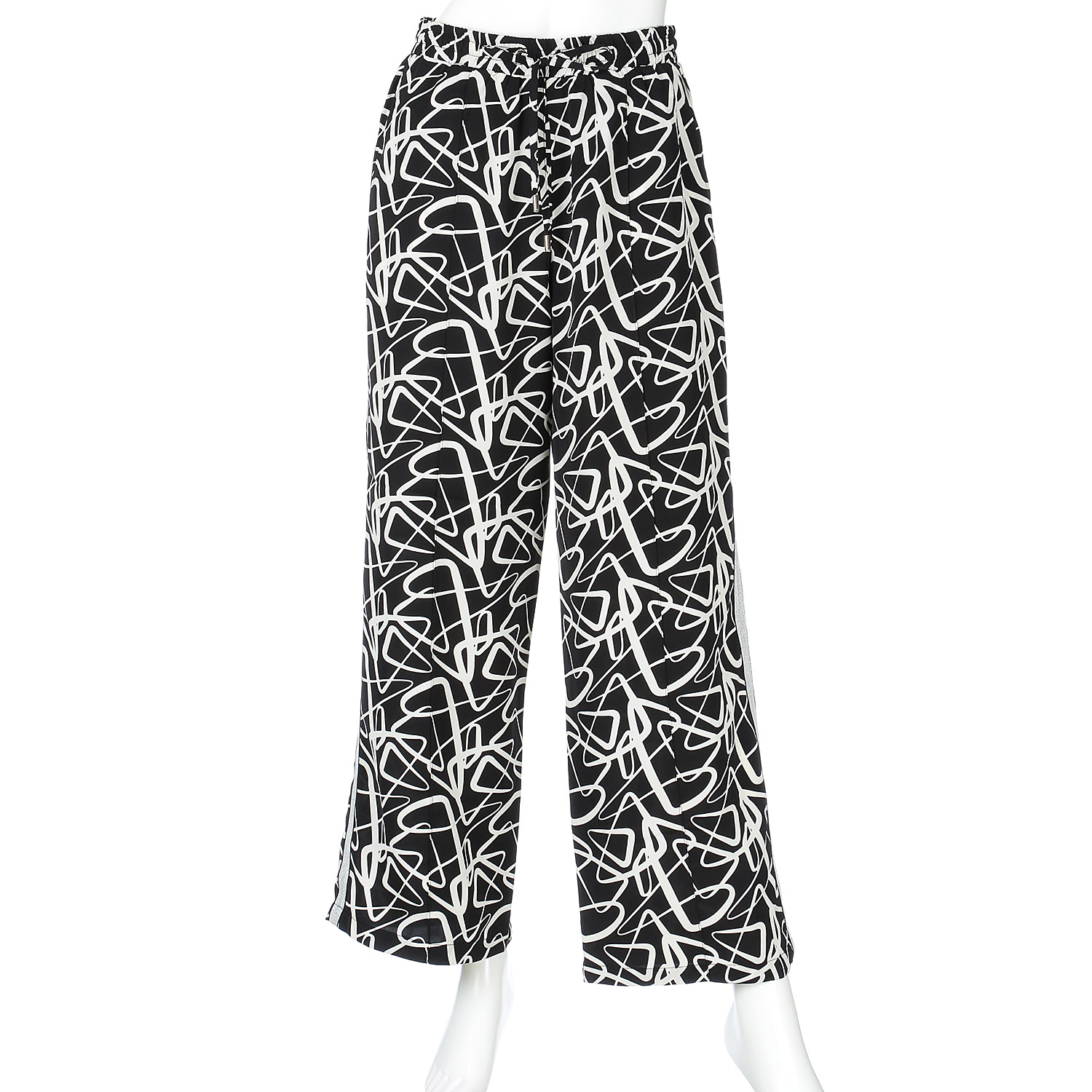 vingtrois 幾何学柄サイドラインパンツ - 画像2