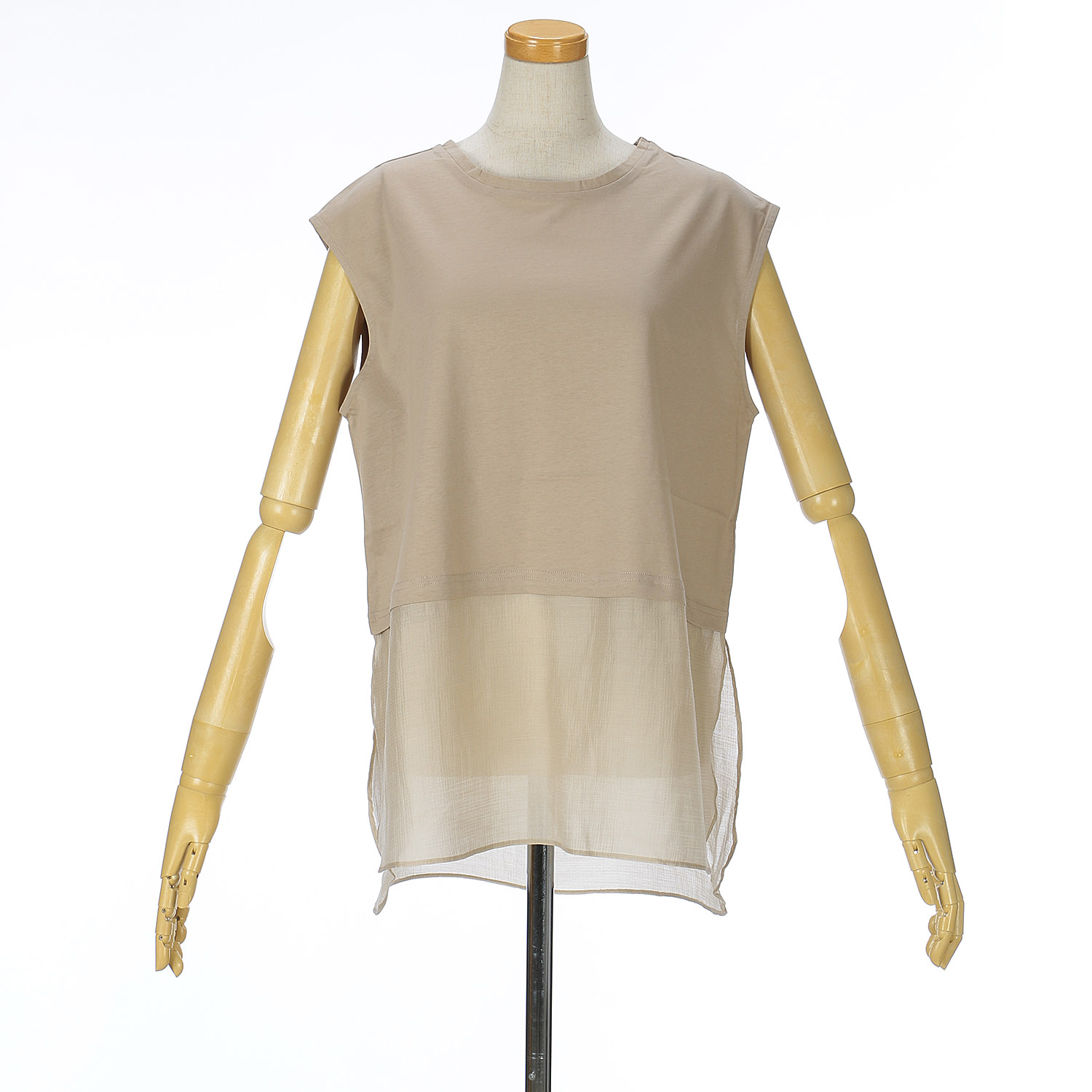 vingtrois 裾シアー切替ノースリーブ - 画像14