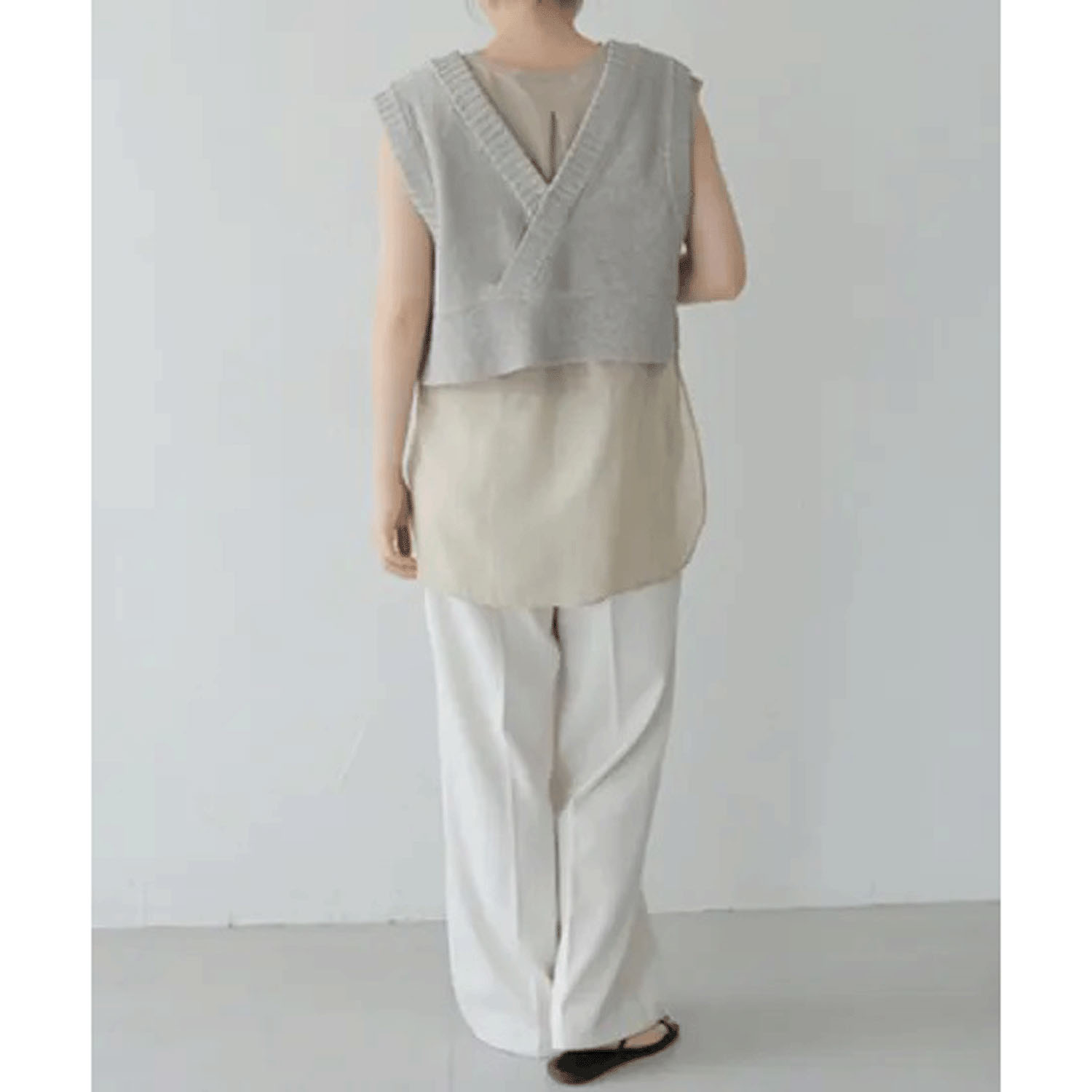 vingtrois 裾シアー切替ノースリーブ - 画像4