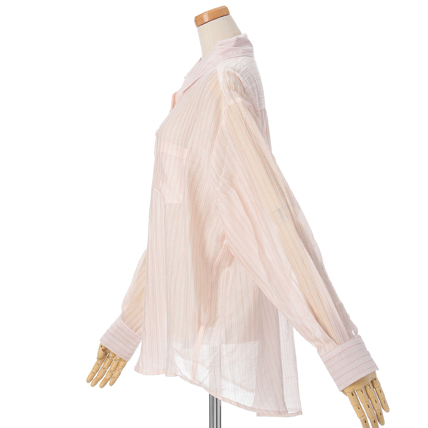 【Insta Live】vingtrois シアーストライプシャツ - 画像4