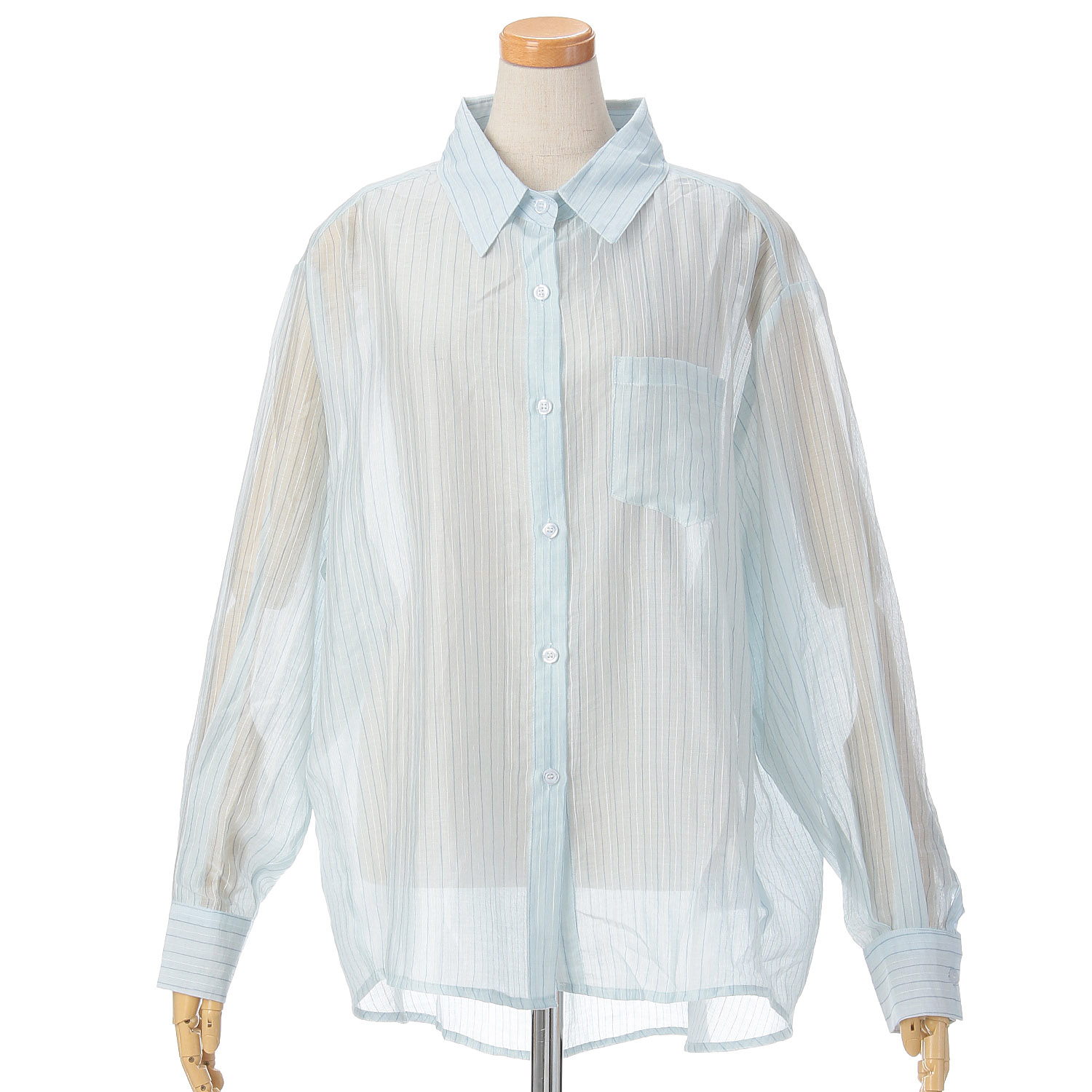 【Insta Live】vingtrois シアーストライプシャツ - 画像7