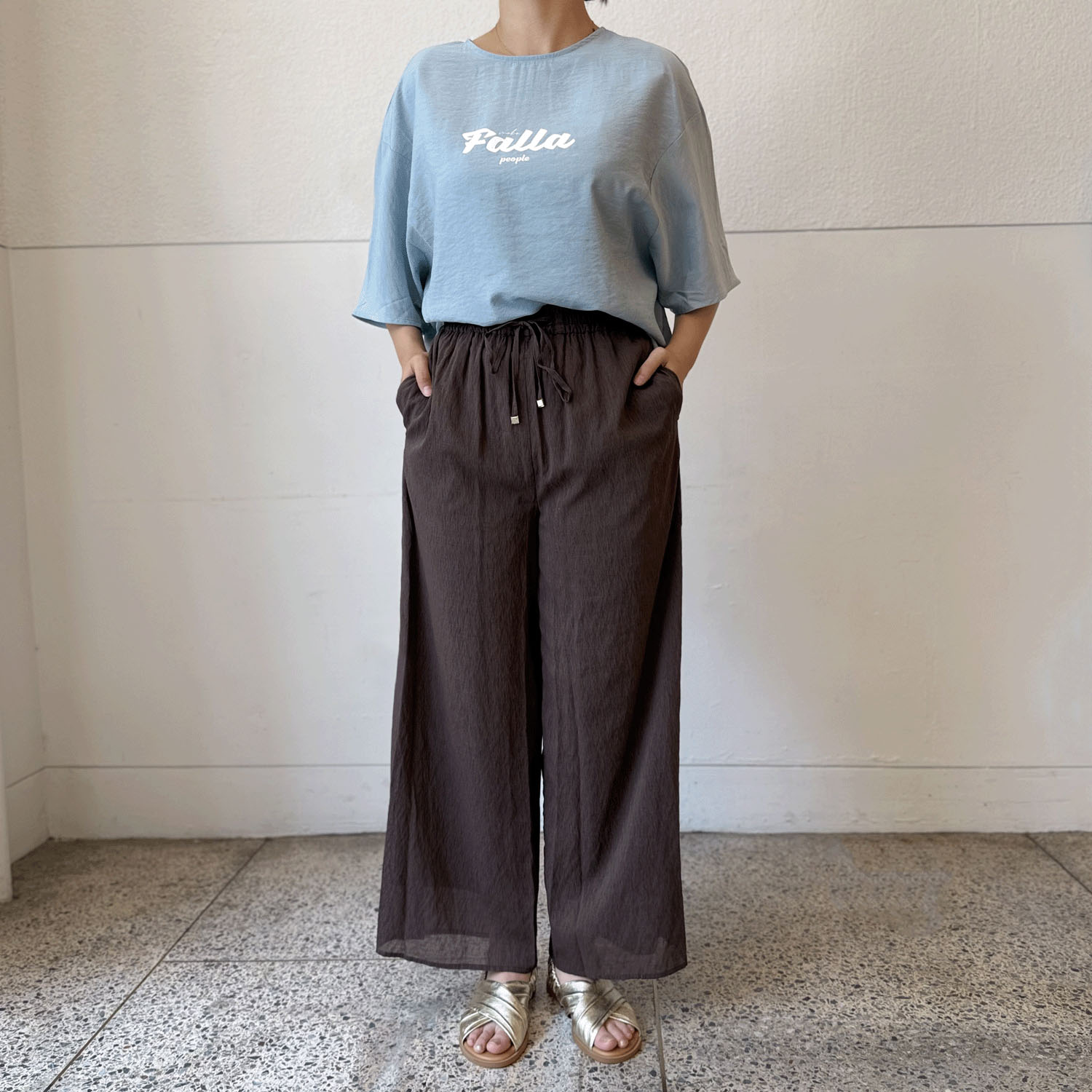 【InstaLive】Emilyan 麻調シアーボイルパンツ - 画像1