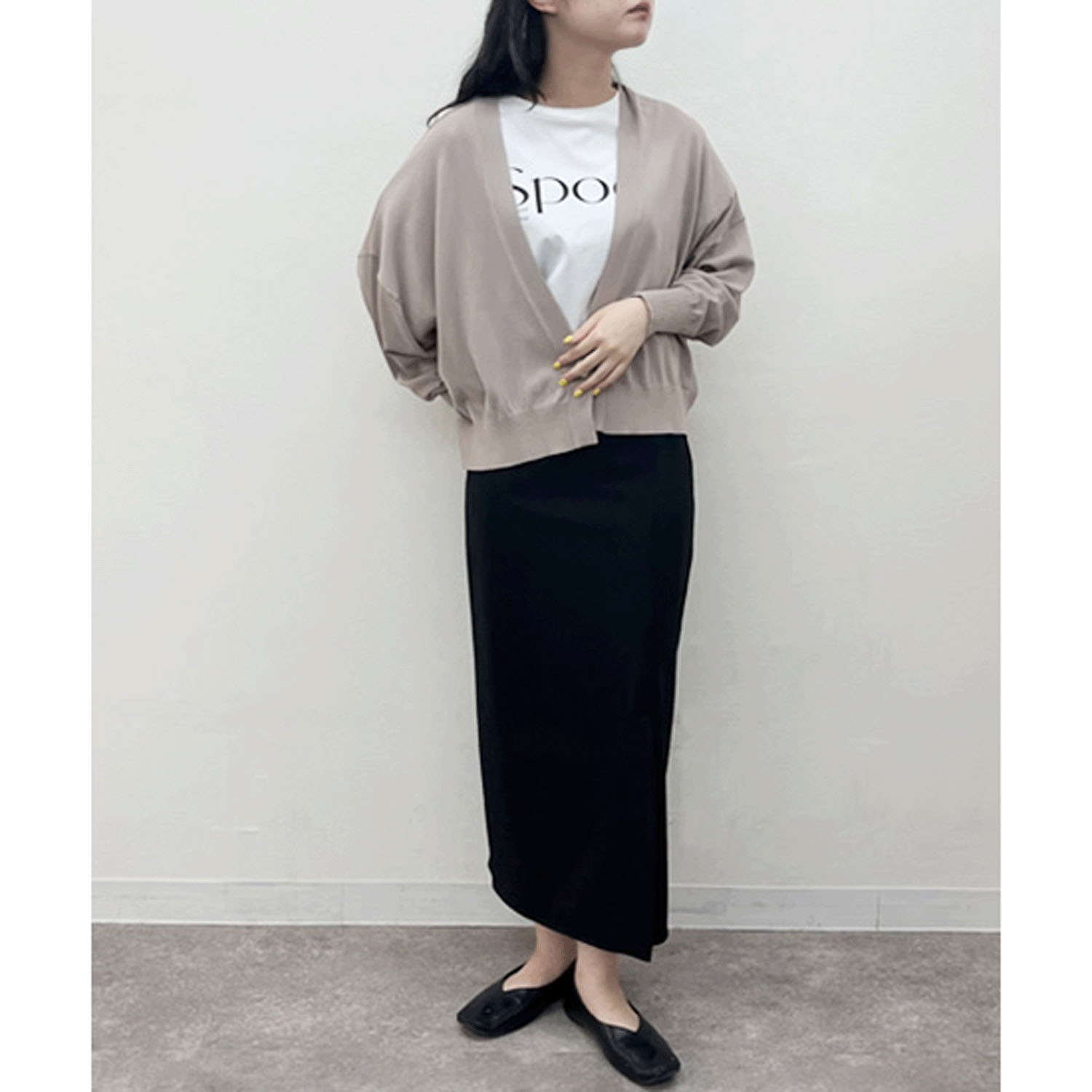 【InstaLive】vingtrois ショートドルマン風ニットカーデ - 画像6