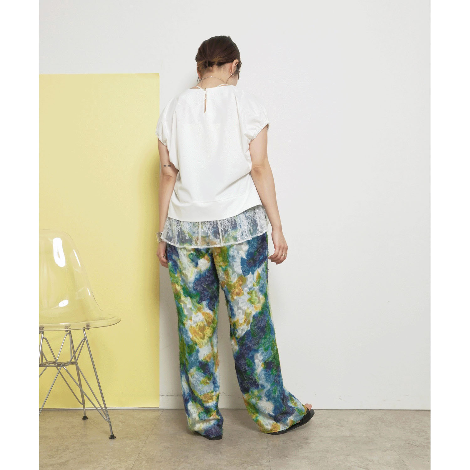 Palm Riche レイヤードライクレースTシャツ - 画像11