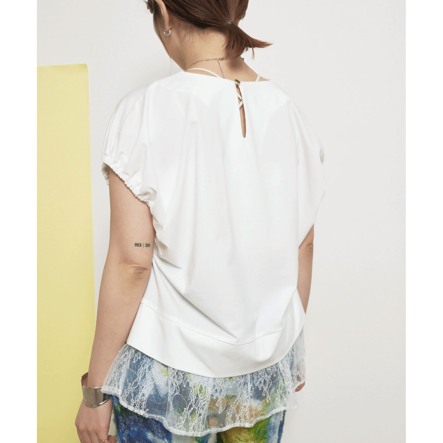 Palm Riche レイヤードライクレースTシャツ - 画像15