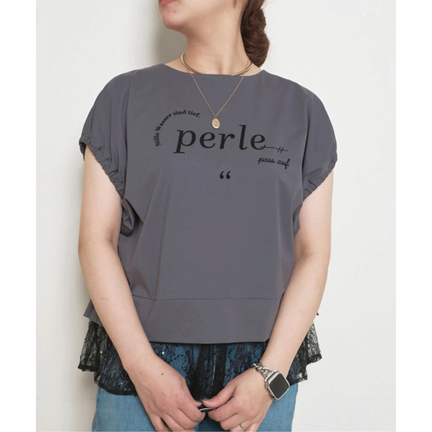 Palm Riche レイヤードライクレースTシャツ - 画像21