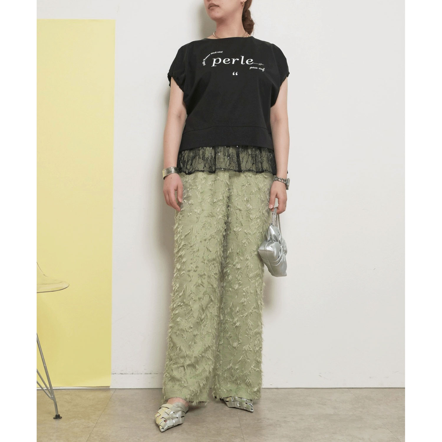 Palm Riche レイヤードライクレースTシャツ - 画像33