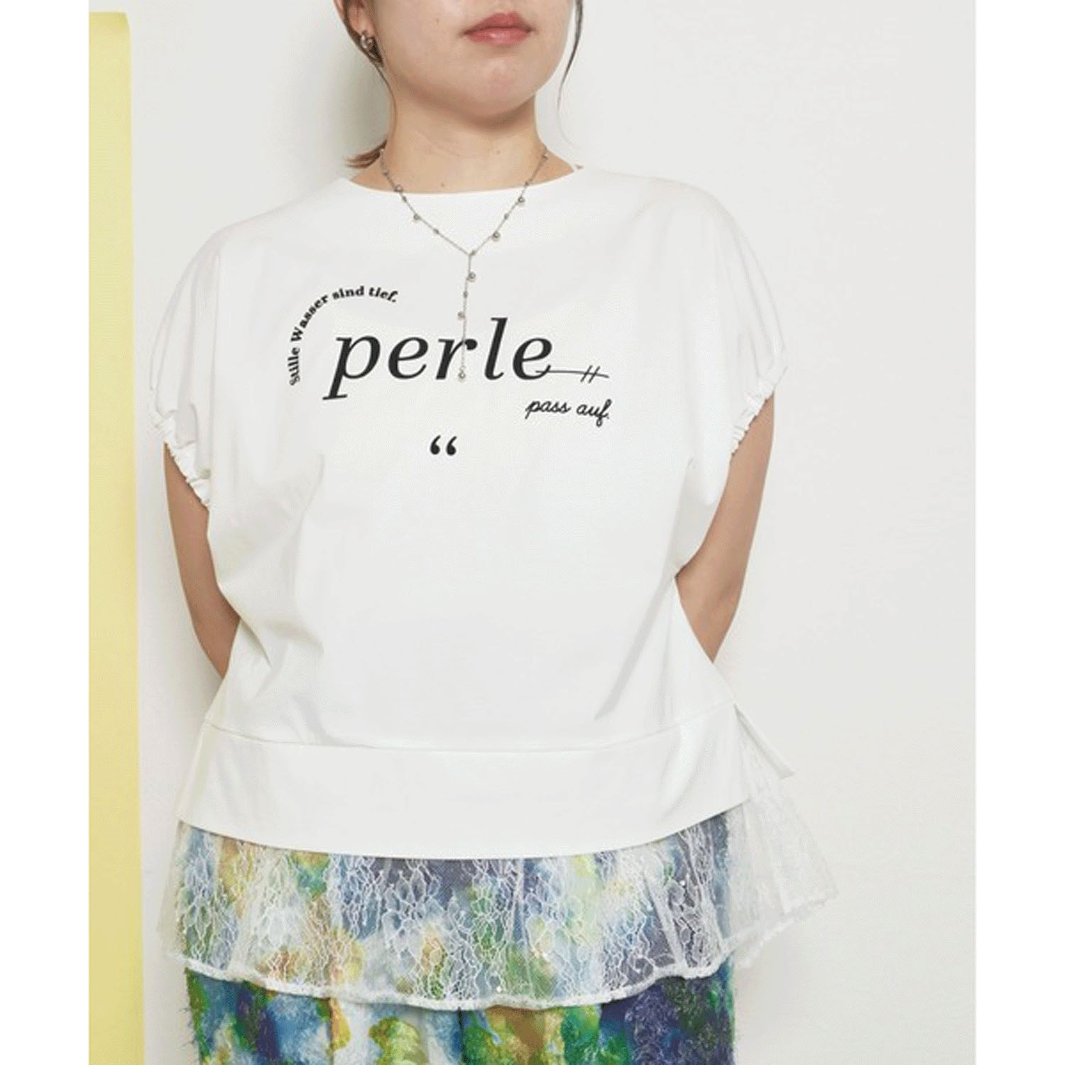 Palm Riche レイヤードライクレースTシャツ - 画像8