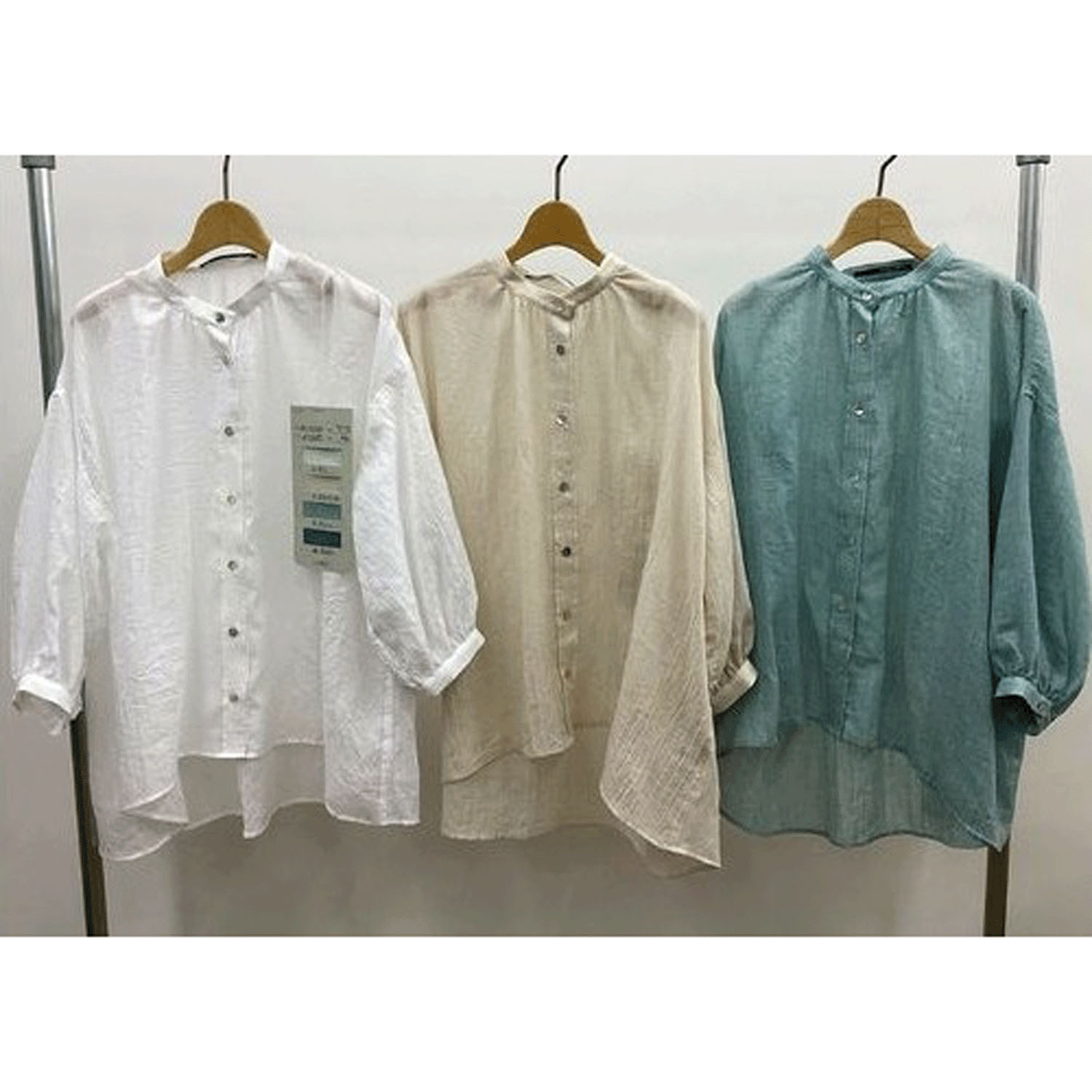 ザンパ 7分袖バンドカラーブラウス - 画像2