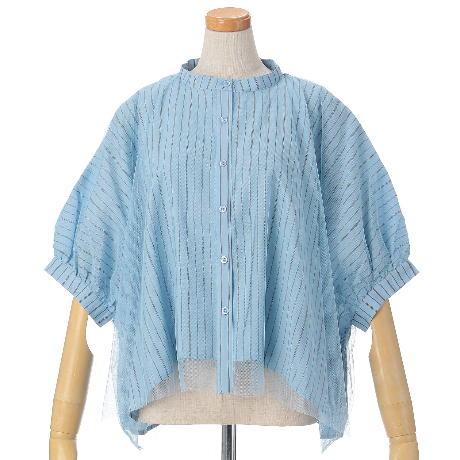 vingtrois ショートチュール重ねシャツ