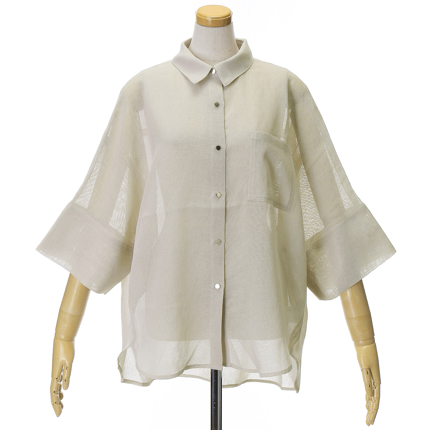 Emilyanバックスリットシアーシャツ - 画像2