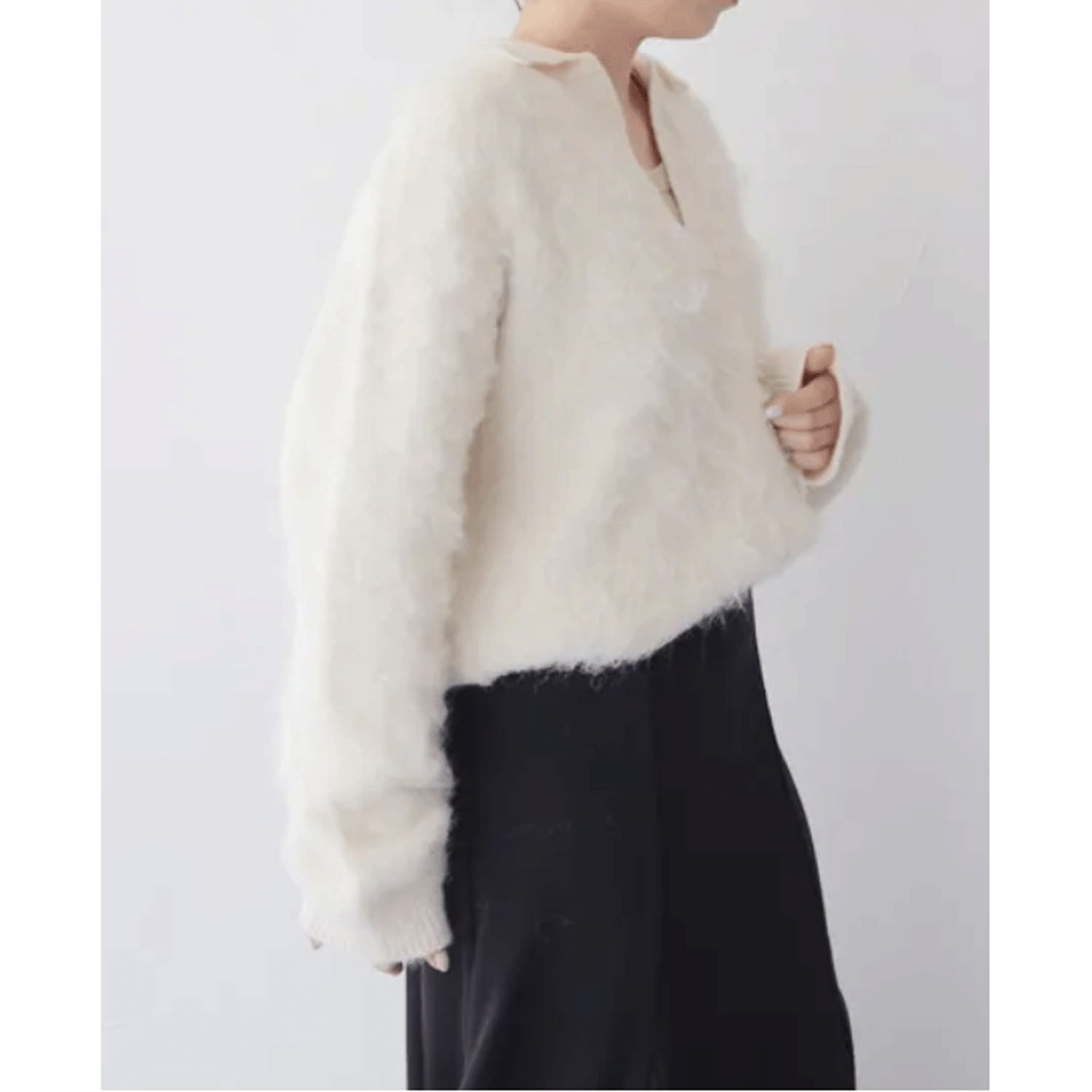 【Insta Live】vingtrois シャギー起毛ポロニット - 画像12