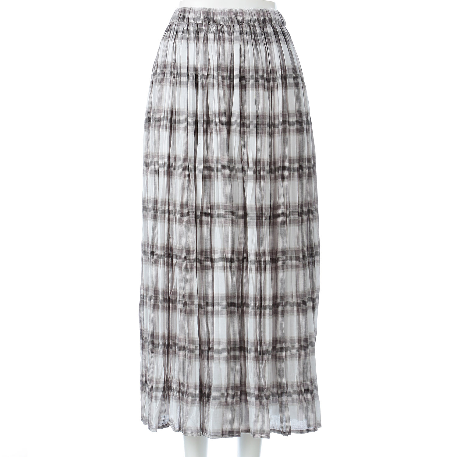 Emilyanシアーオンブレチェックスカート