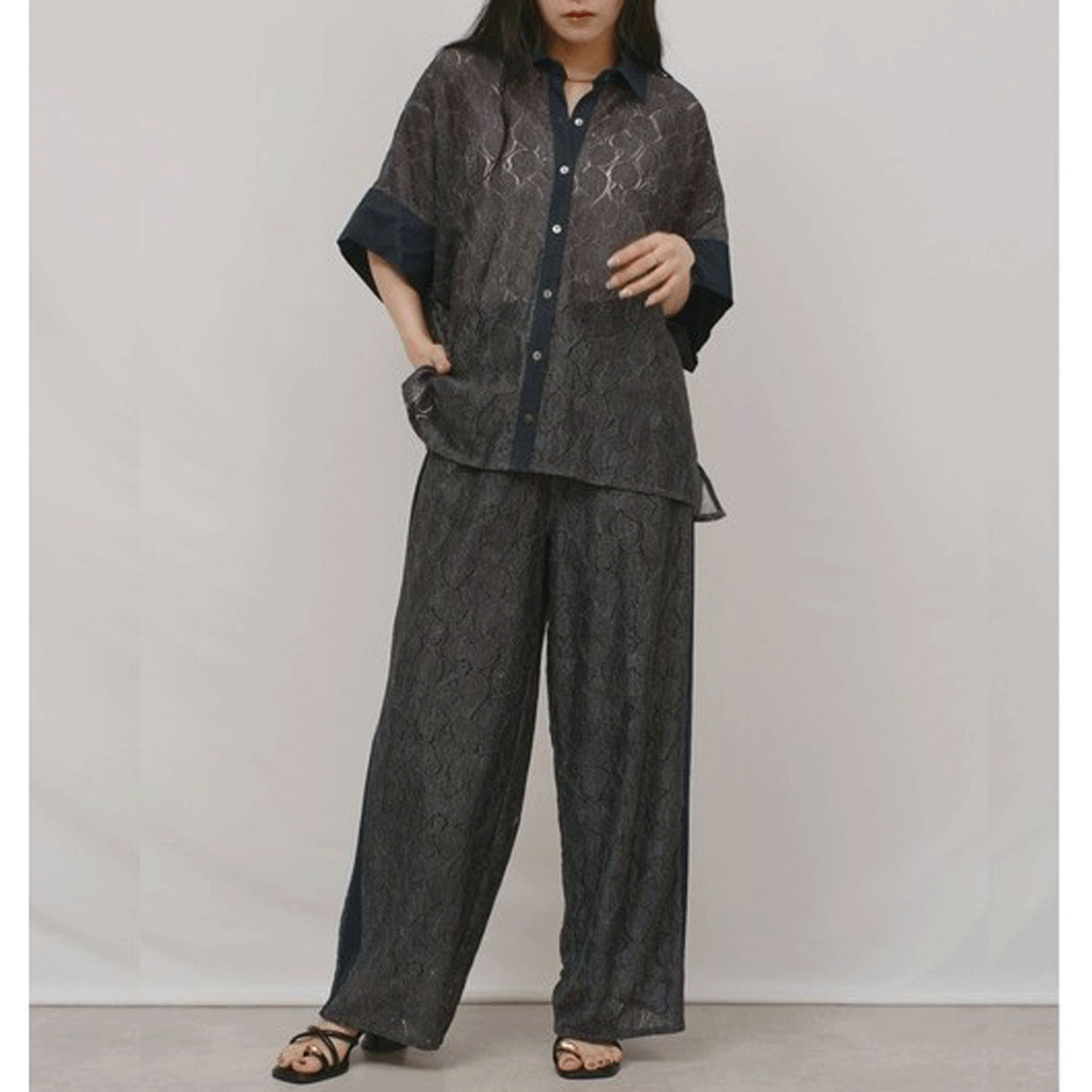 Palm Riche デニムレーストップス - 画像12