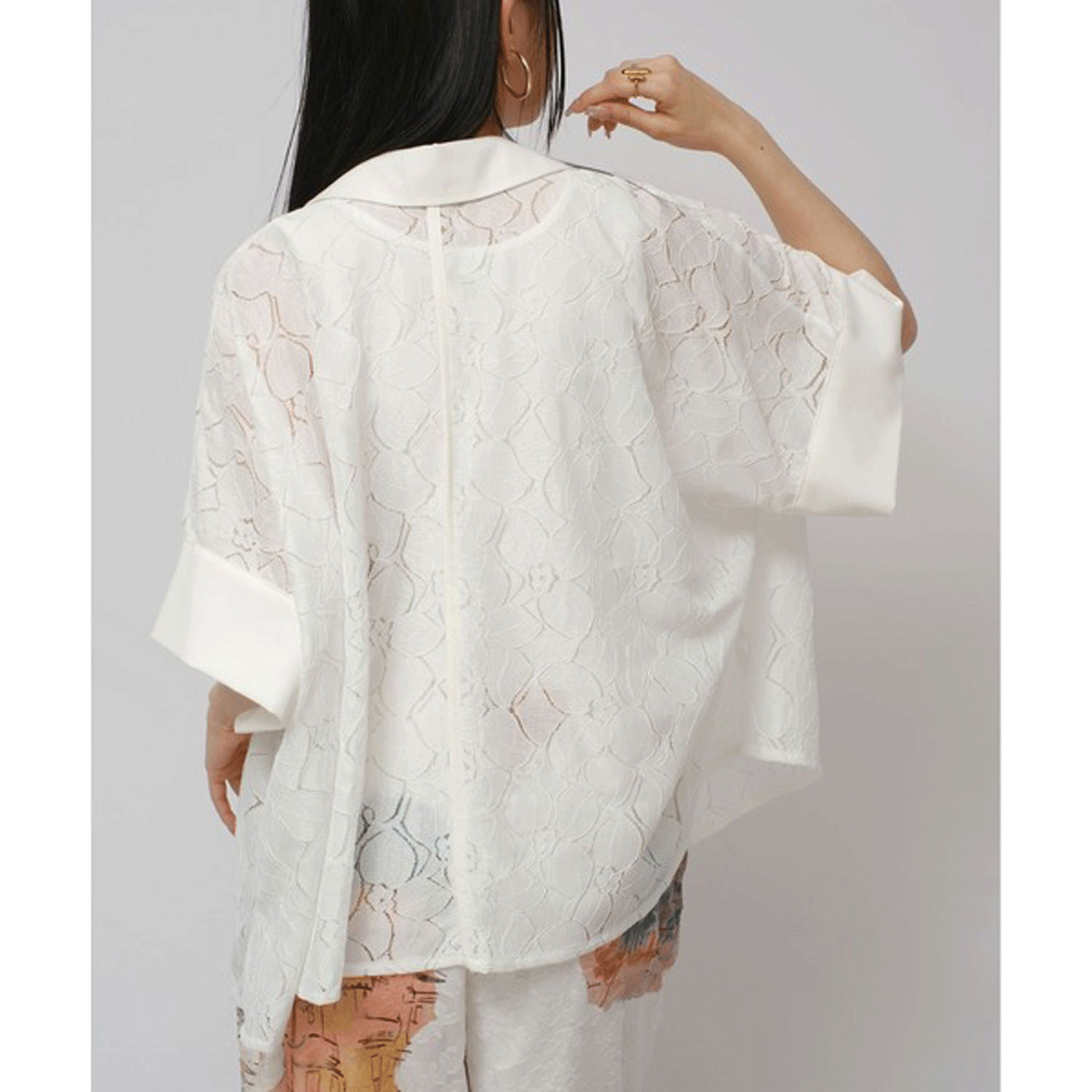 Palm Riche デニムレーストップス - 画像9