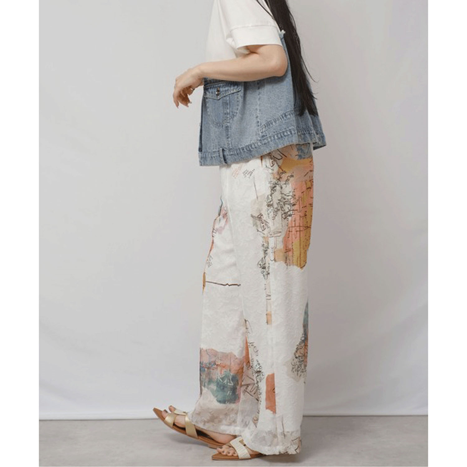 Palm Riche 風景アート柄パンツ - 画像14