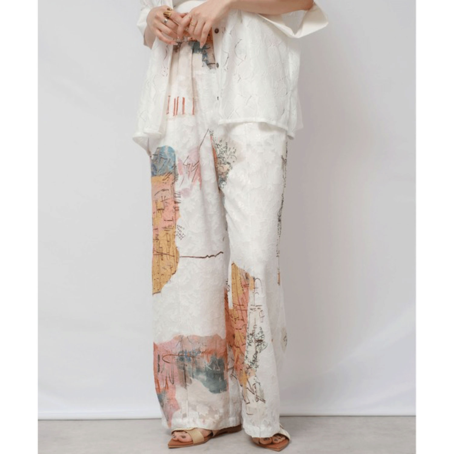 Palm Riche 風景アート柄パンツ - 画像3