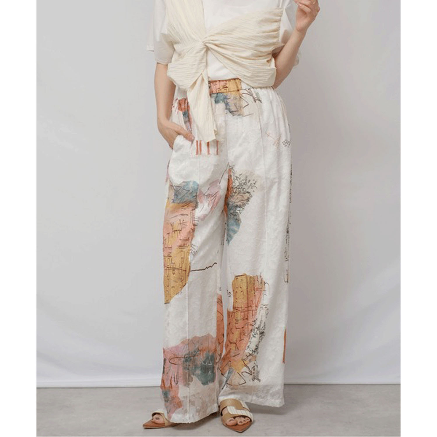 Palm Riche 風景アート柄パンツ - 画像8