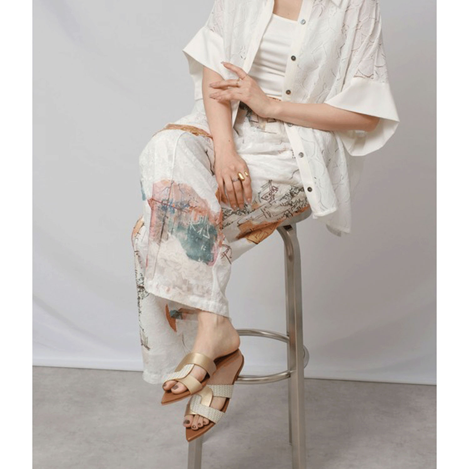 Palm Riche 風景アート柄パンツ - 画像9