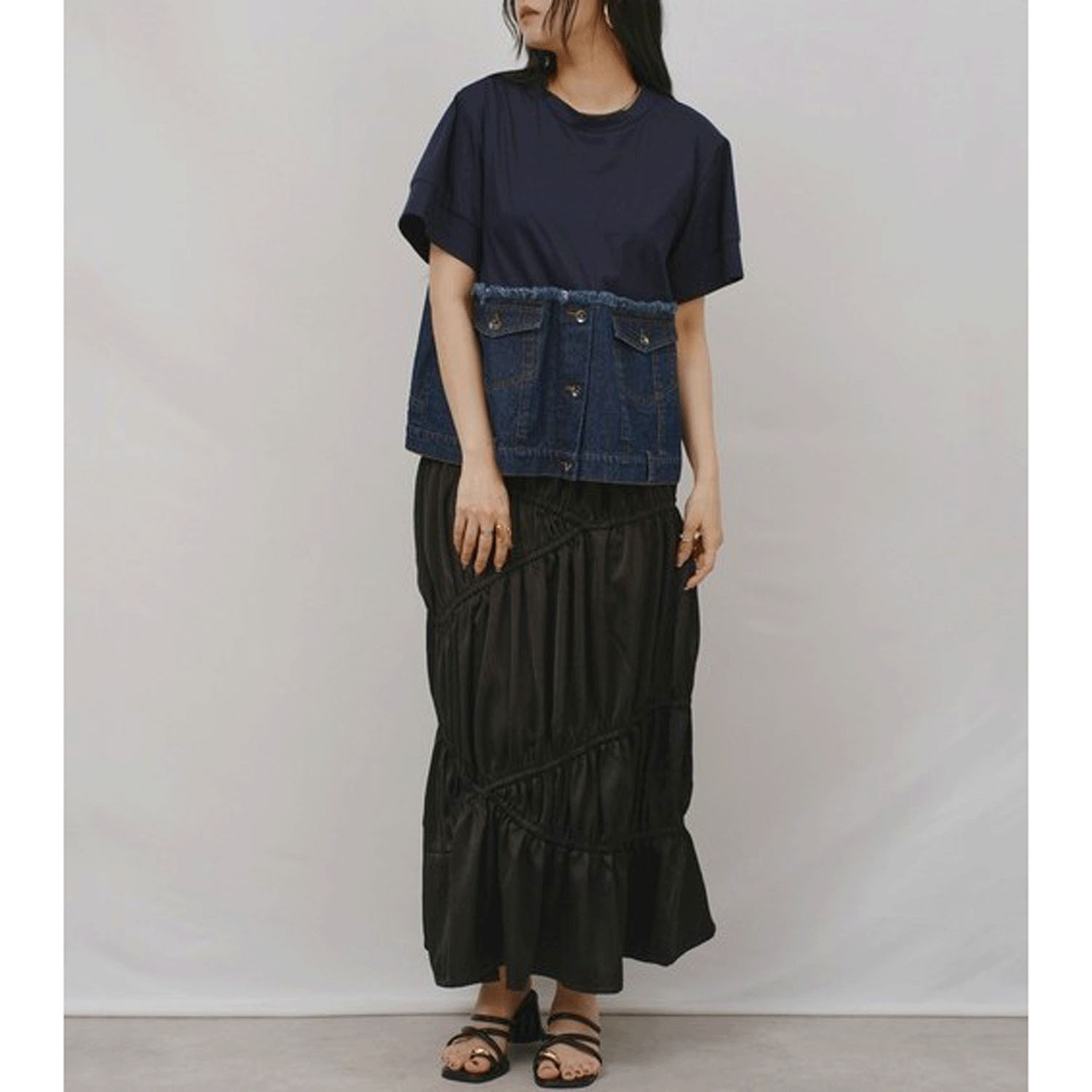 Palm Riche デニムドッキングトップス - 画像19