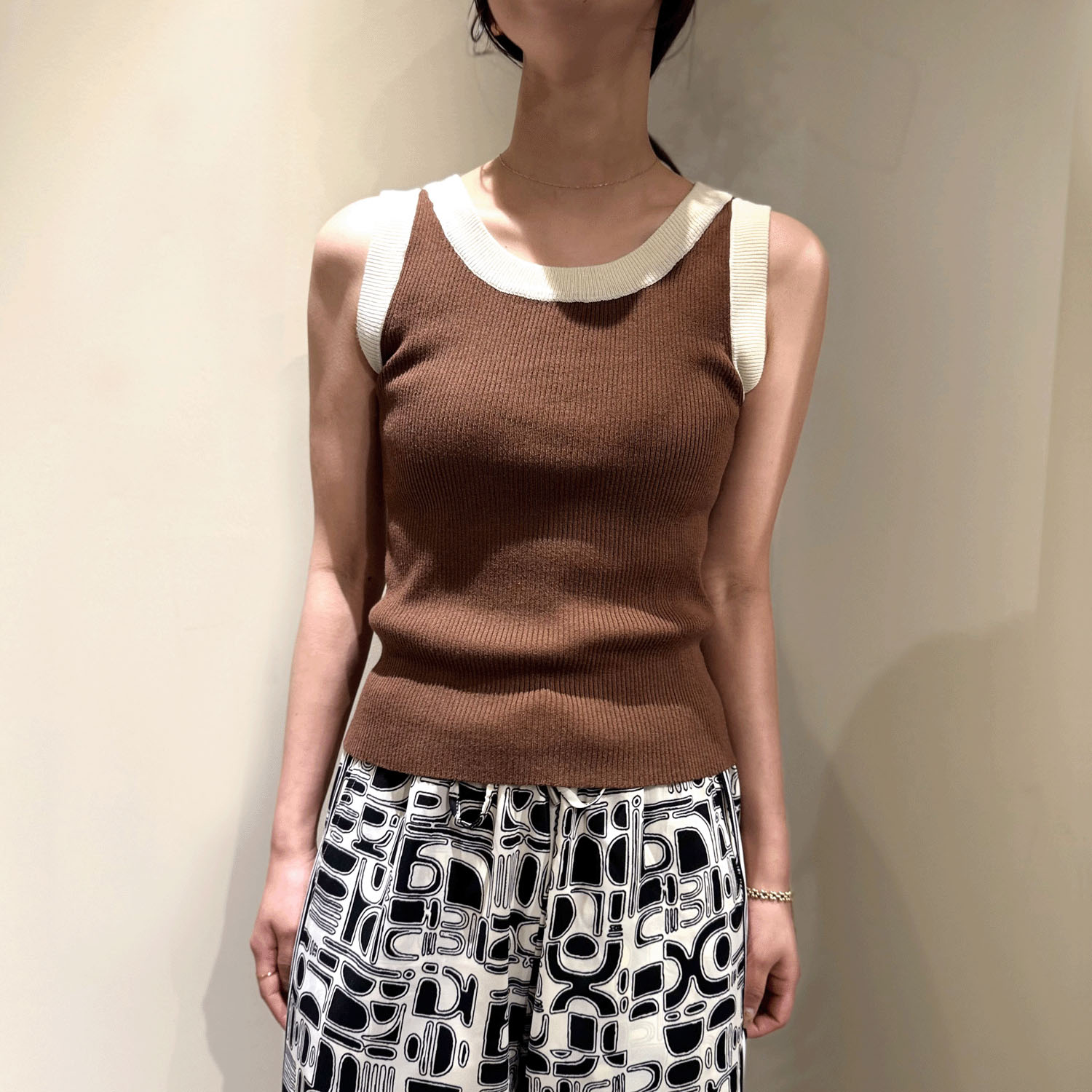 【Insta Live】Vingtrois 配色リブタンクトップ - 画像3