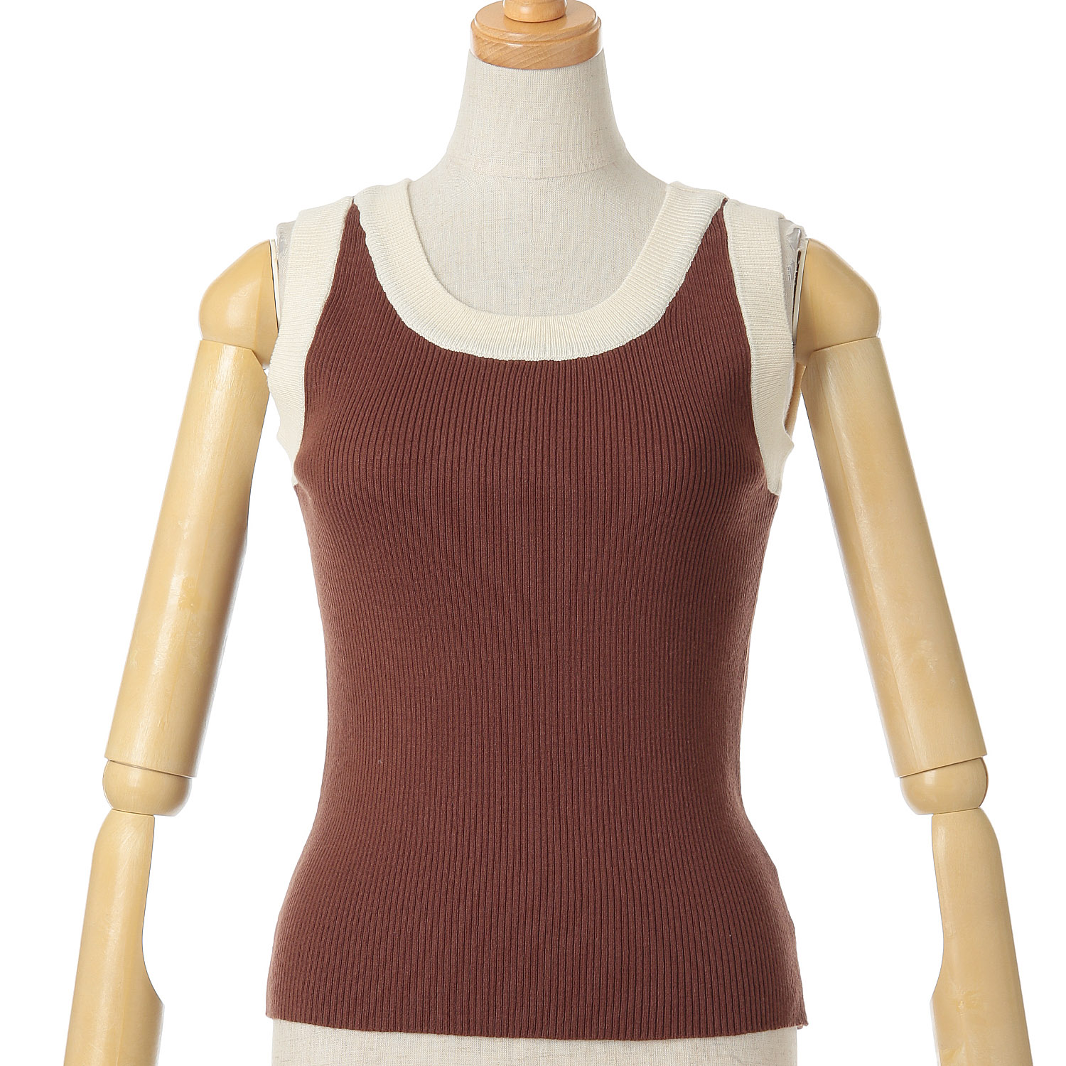 【Insta Live】Vingtrois 配色リブタンクトップ