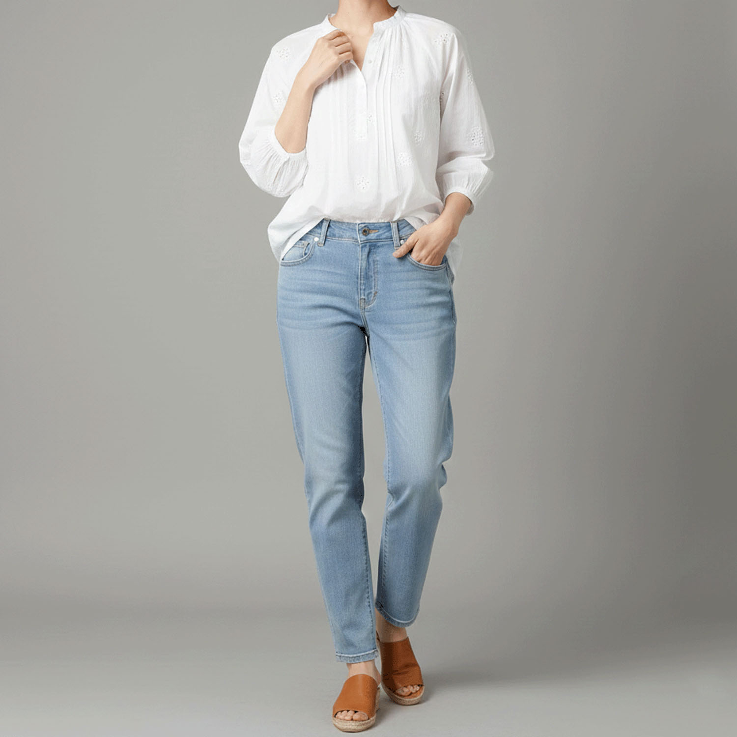 【Insta Live】aiai C／Nクールストレッチ 木陰デニムアンクルテーパード - 画像15