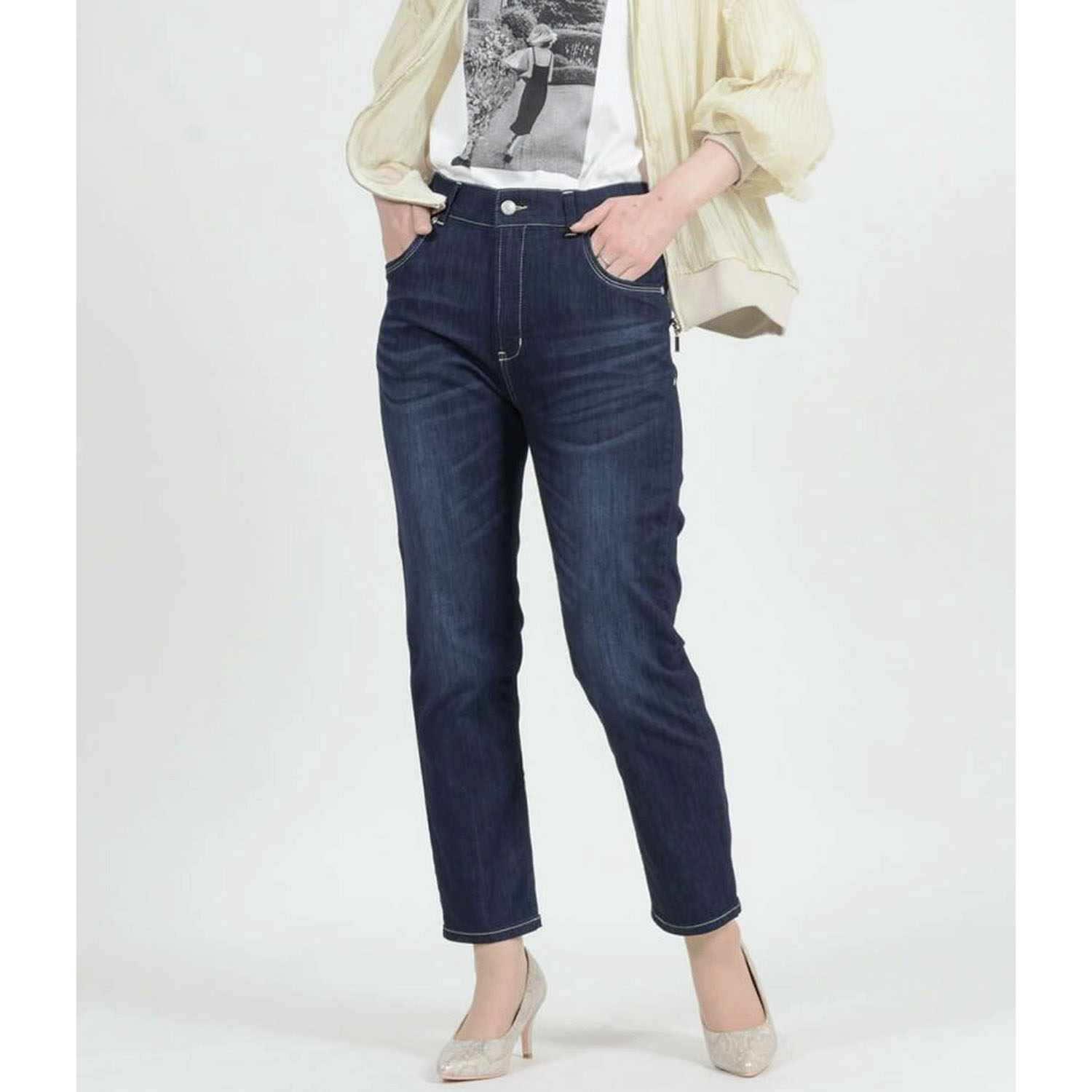 【Insta Live】aiai C／Nクールストレッチ 木陰デニムアンクルテーパード - 画像25