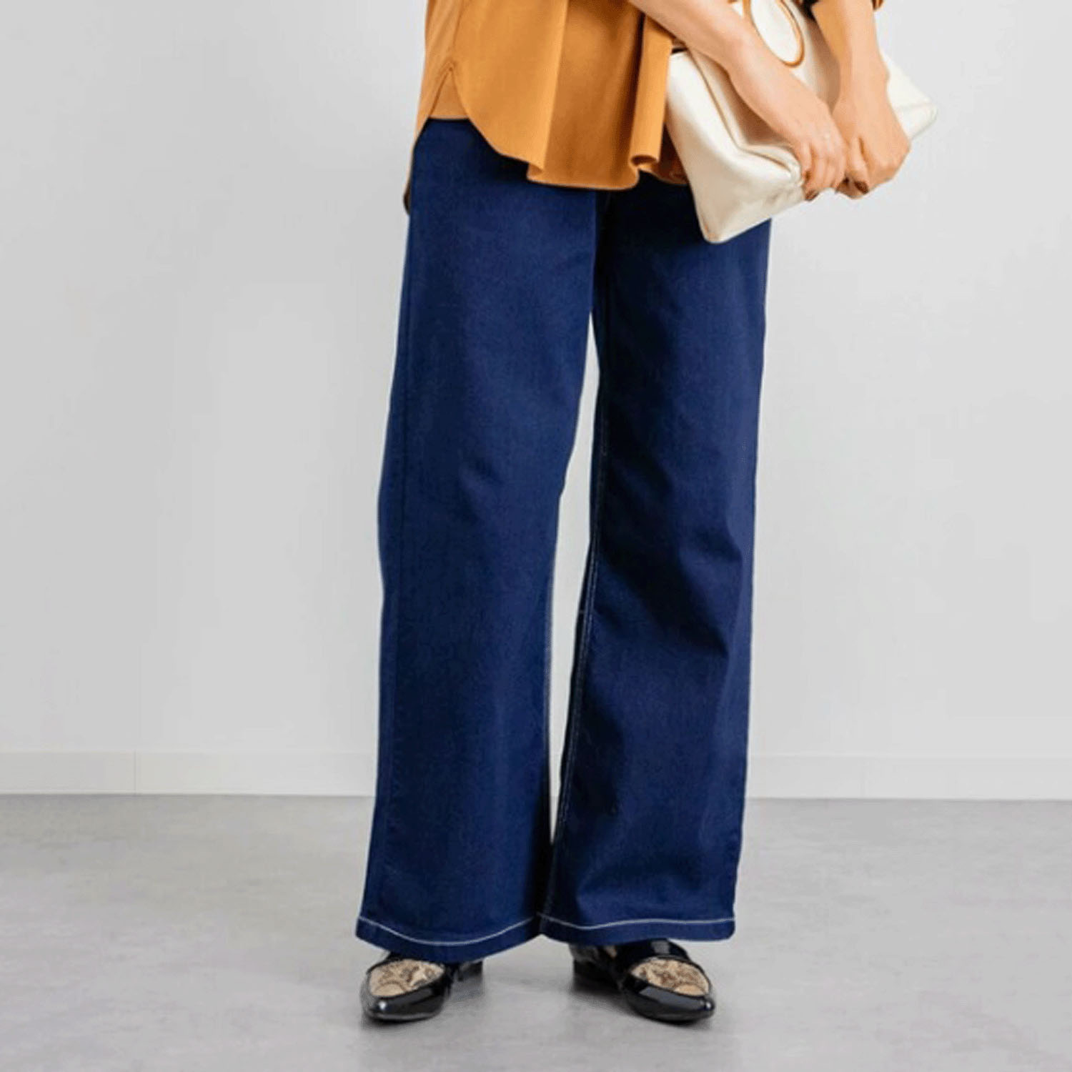 サスティナブルデニムバギーパンツ