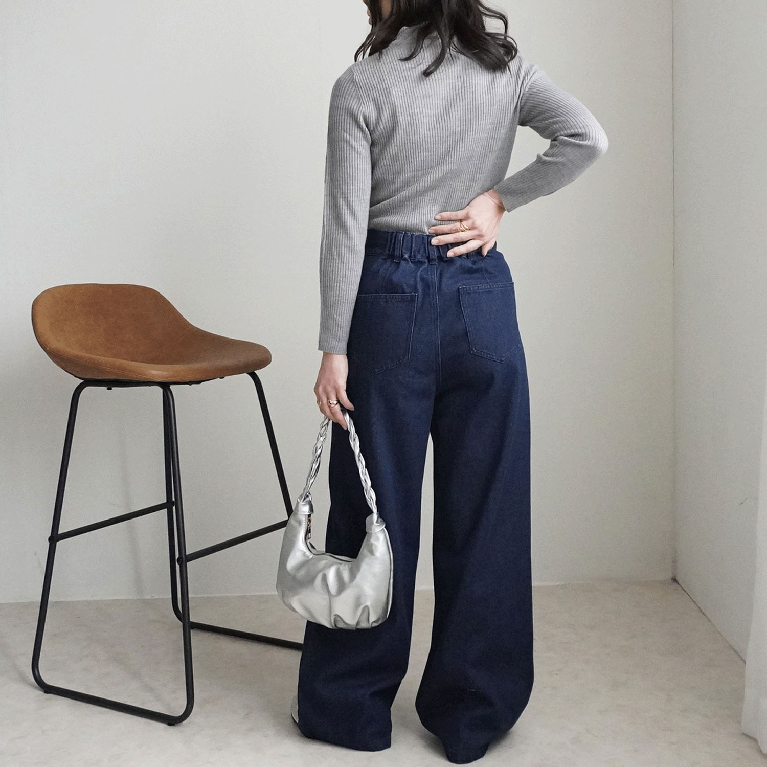 Emma デニムタックワイドパンツ - 画像12