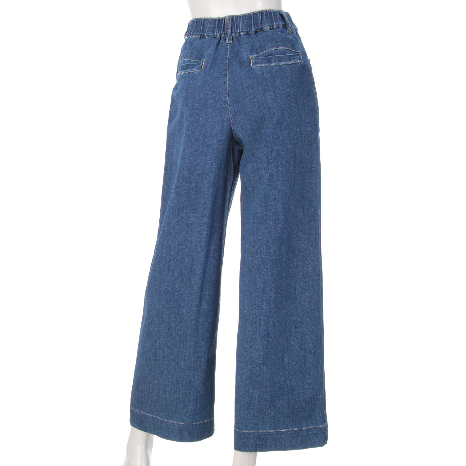 リネン混ドライタッチデニムワイドパンツ - 画像7