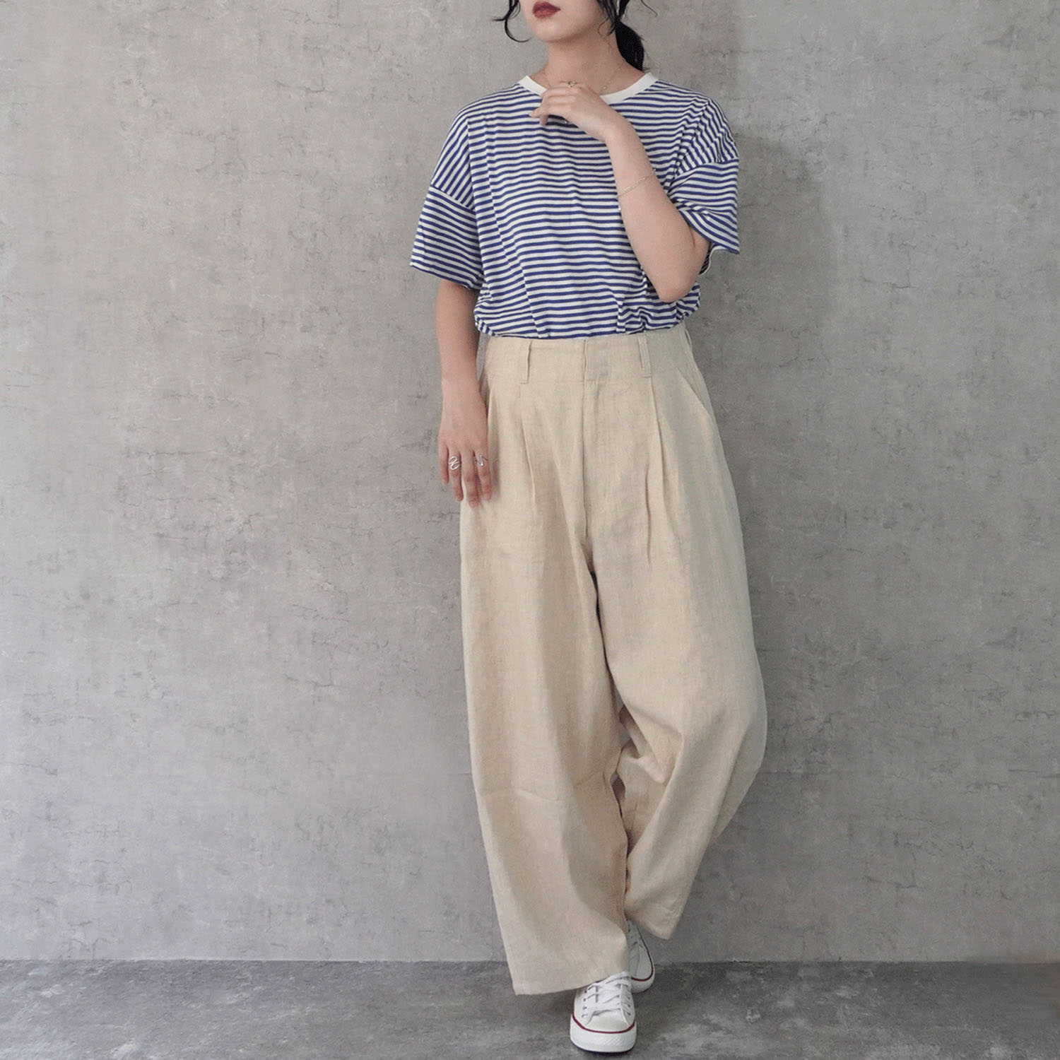 nod 麻100％バナナワイドパンツ - 画像2