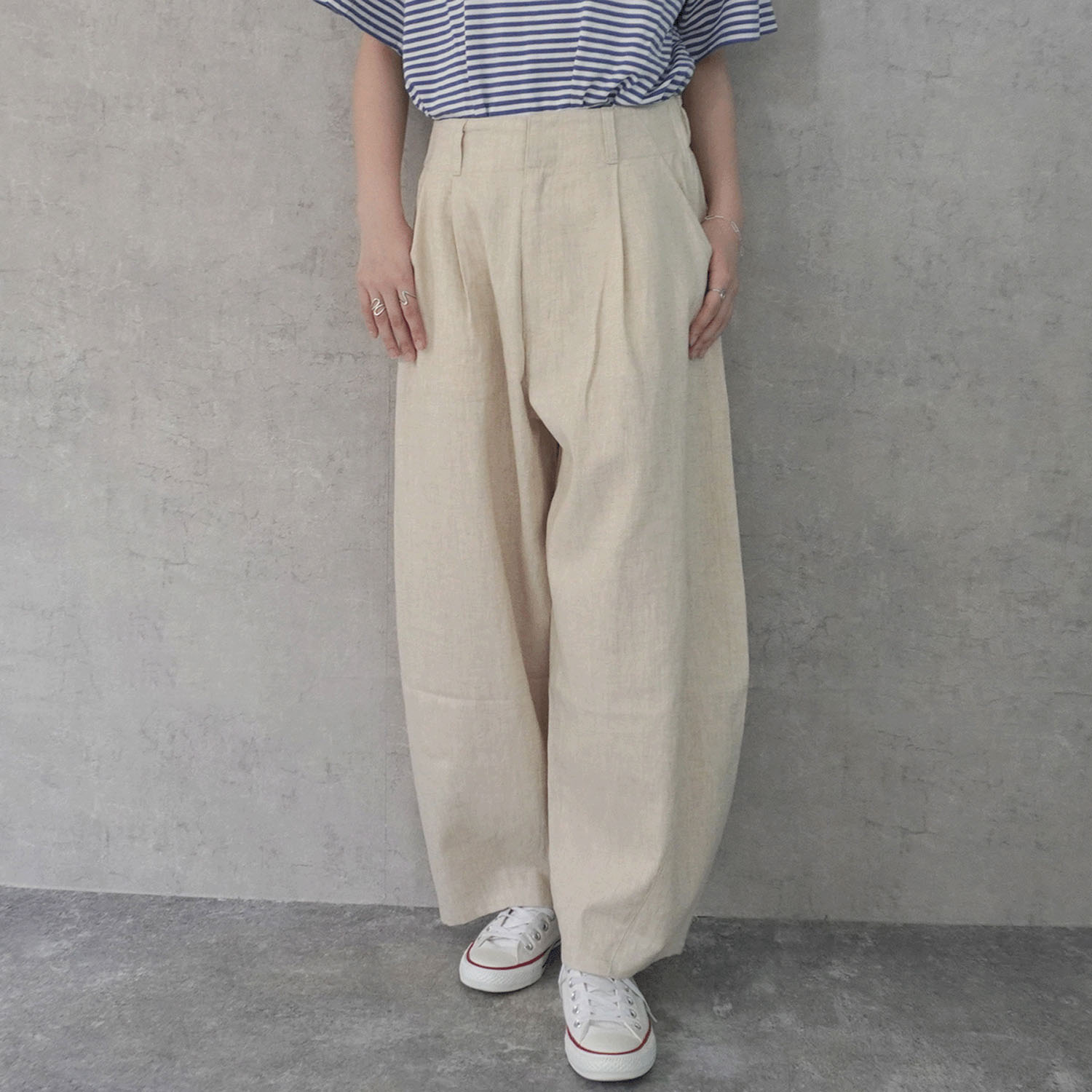 nod 麻100％バナナワイドパンツ - 画像11