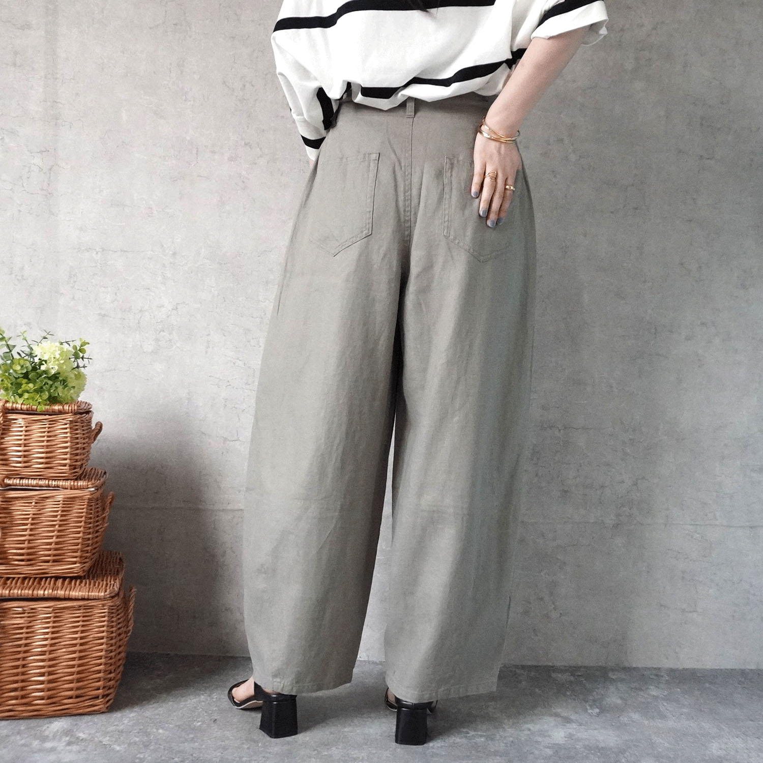 nod 麻100％バナナワイドパンツ - 画像10