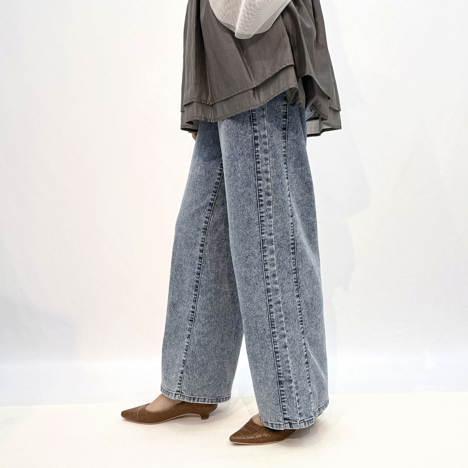 冷感UVデニムサイドライン - 画像3