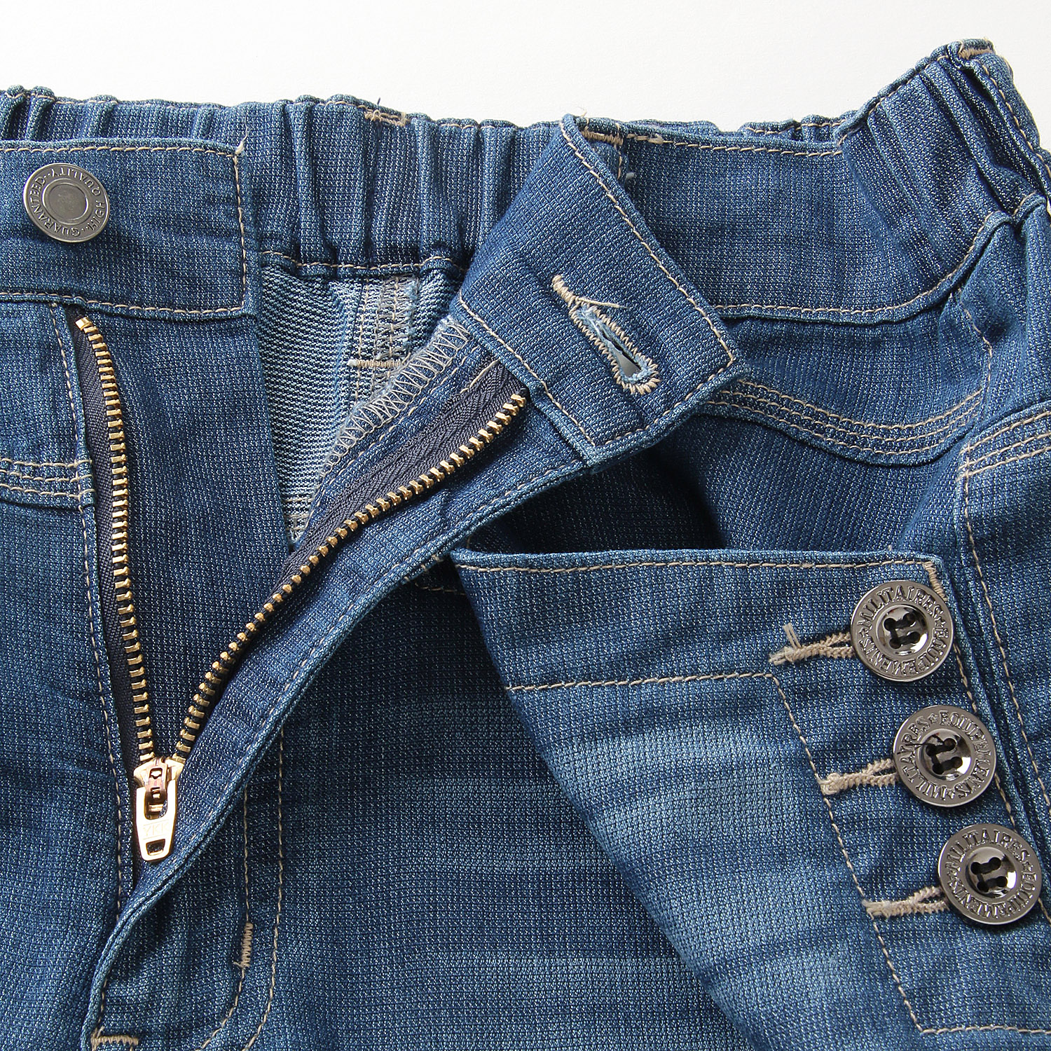 メッシュデニム釦使いワイド - 画像15