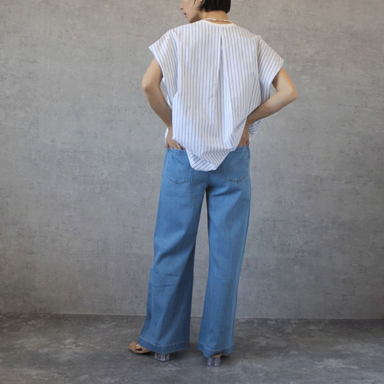 W HEART 麻混デニムワイドパンツ - 画像8