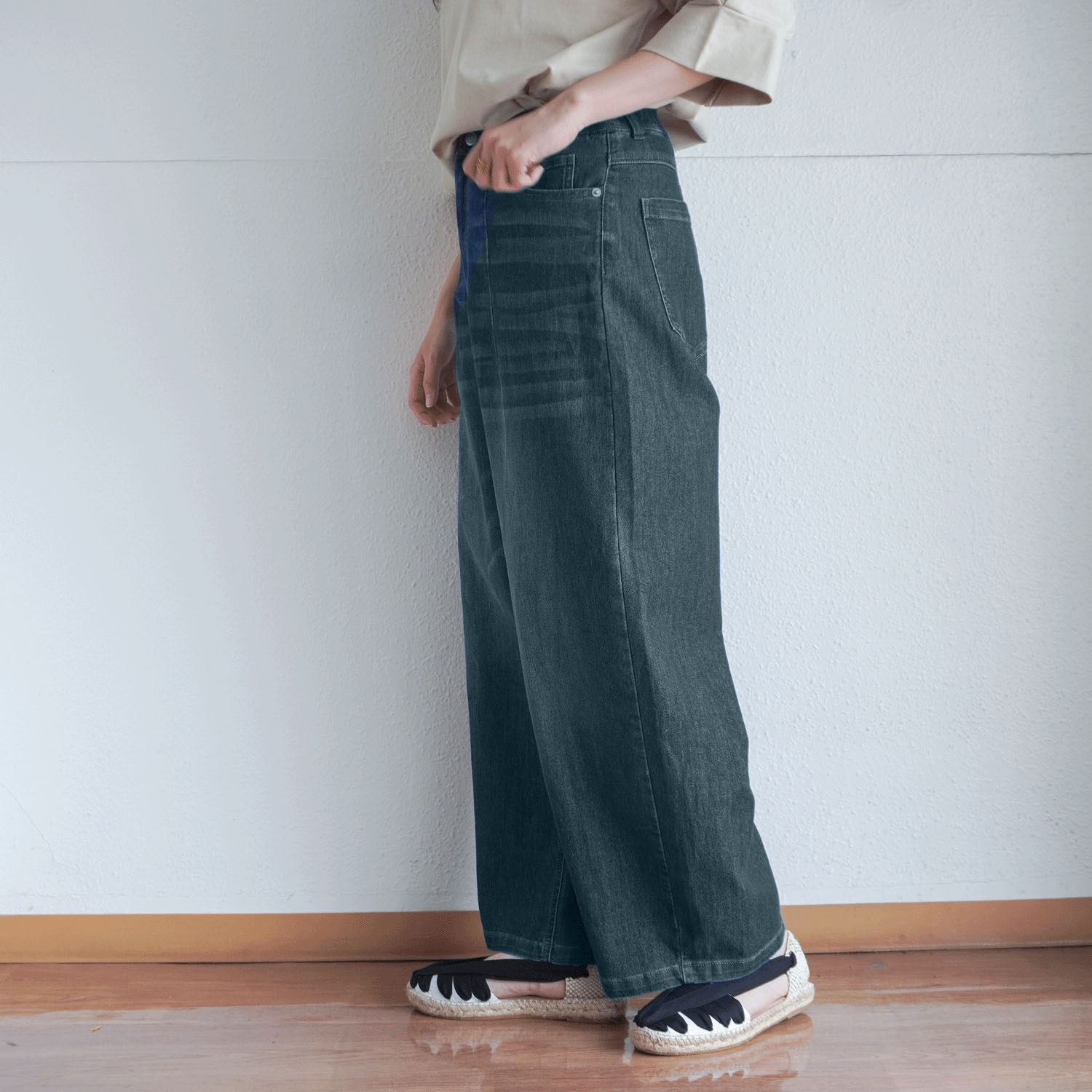 JEUNE ET JOYEUX TCストレッチ デニムカーヴィーパンツ - 画像8