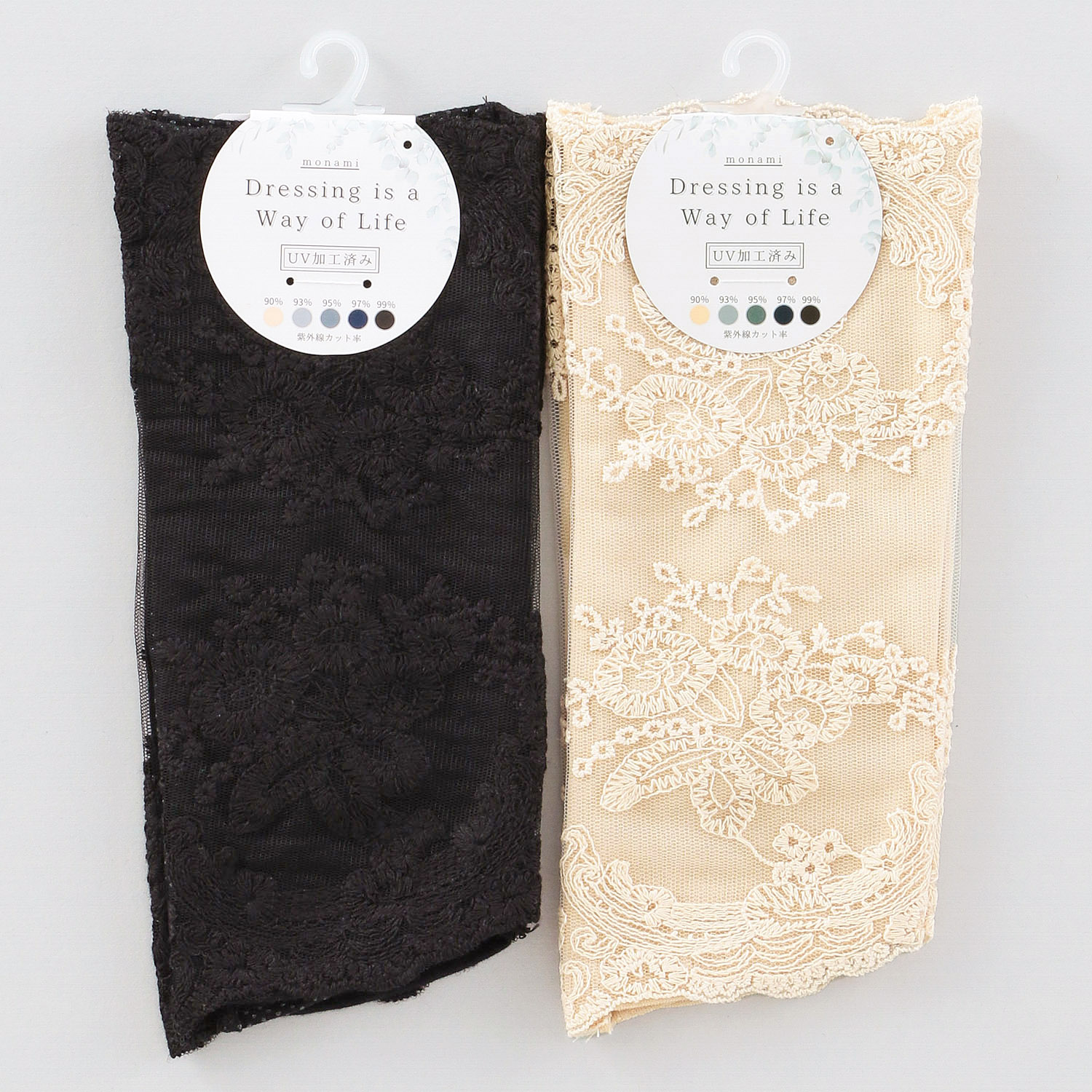 コットンアンティークレースショートアームカバー