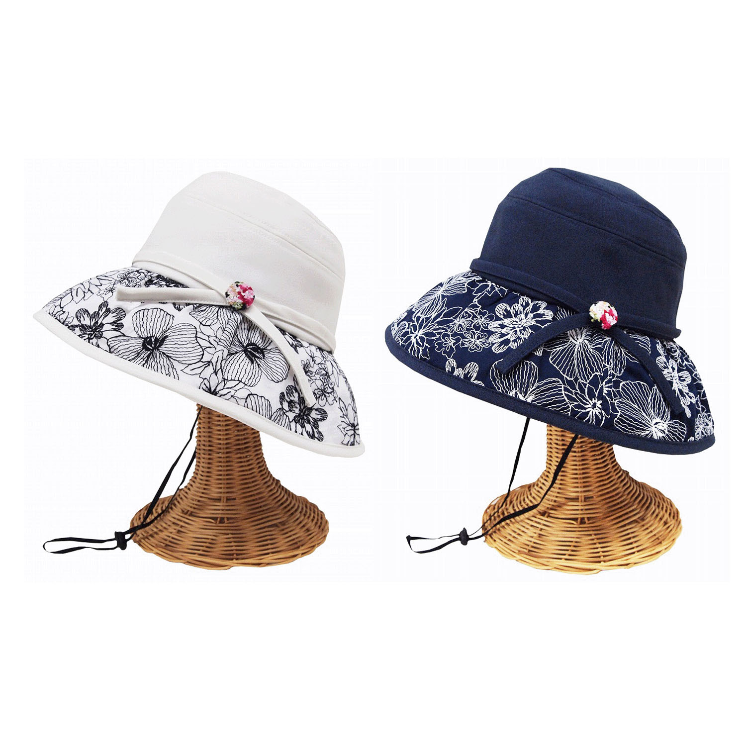 レイクアルスター つば広フラワーハット