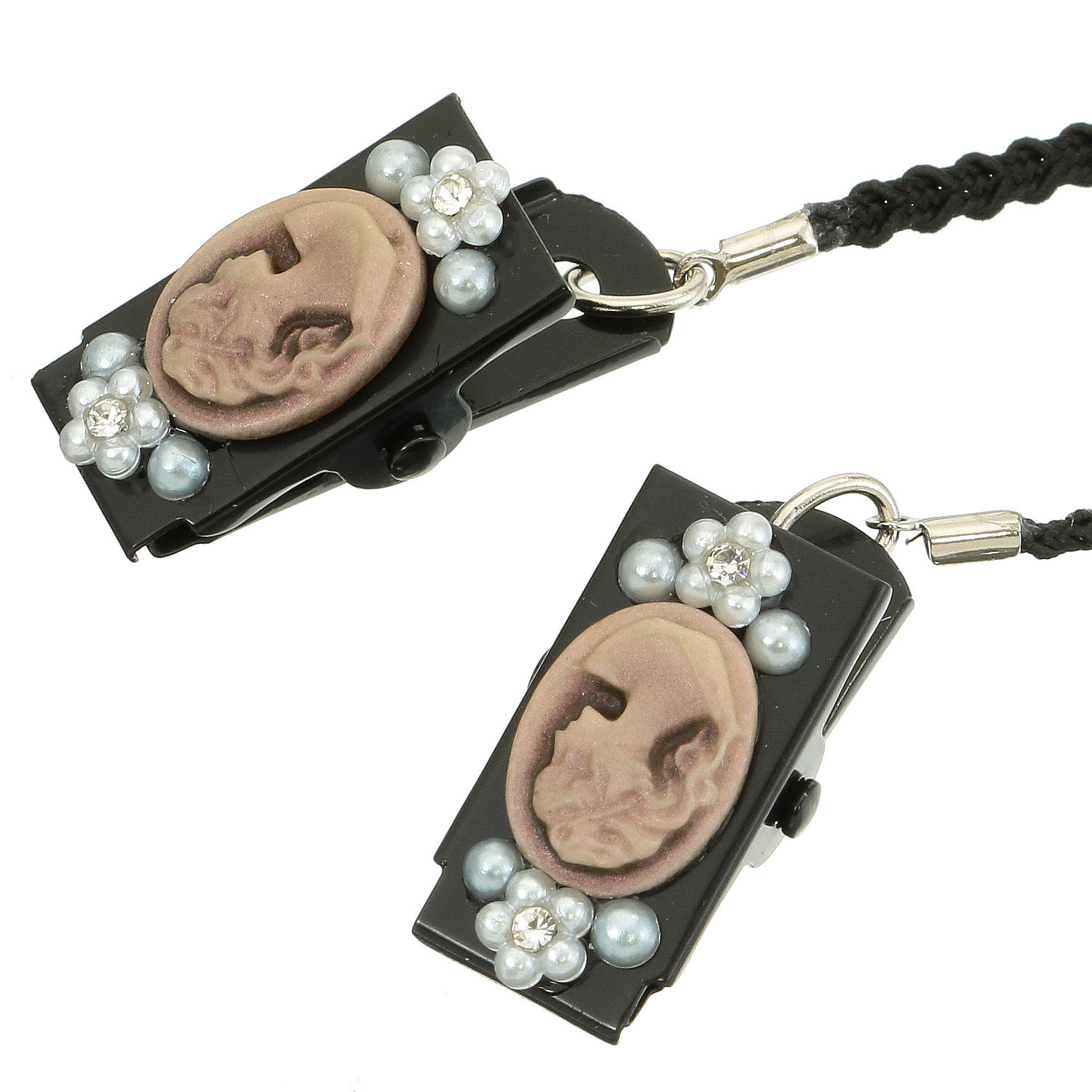 日本製 帽子クリップ カメオ風