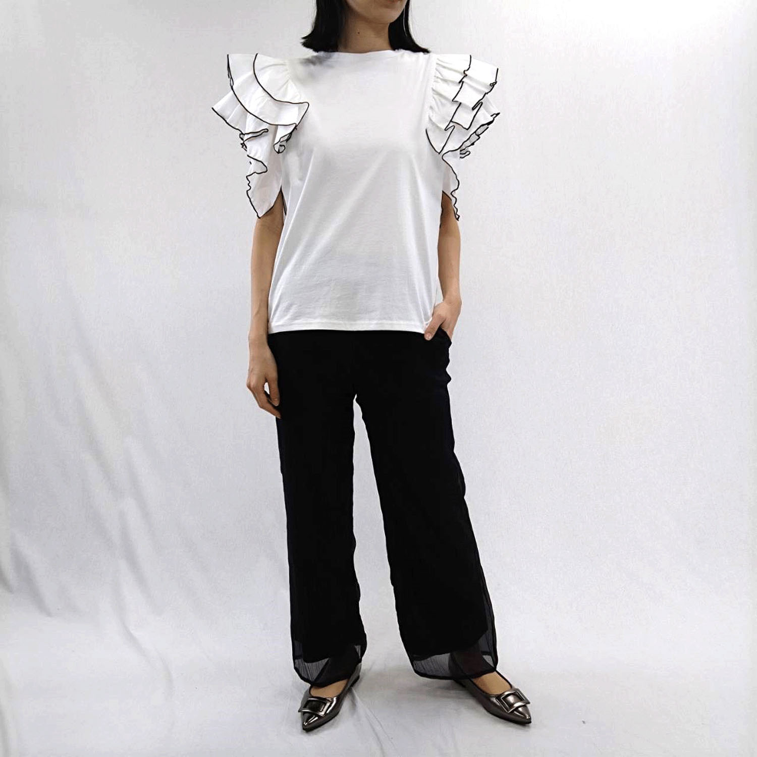 フリルデザインプルオーバー - 画像1