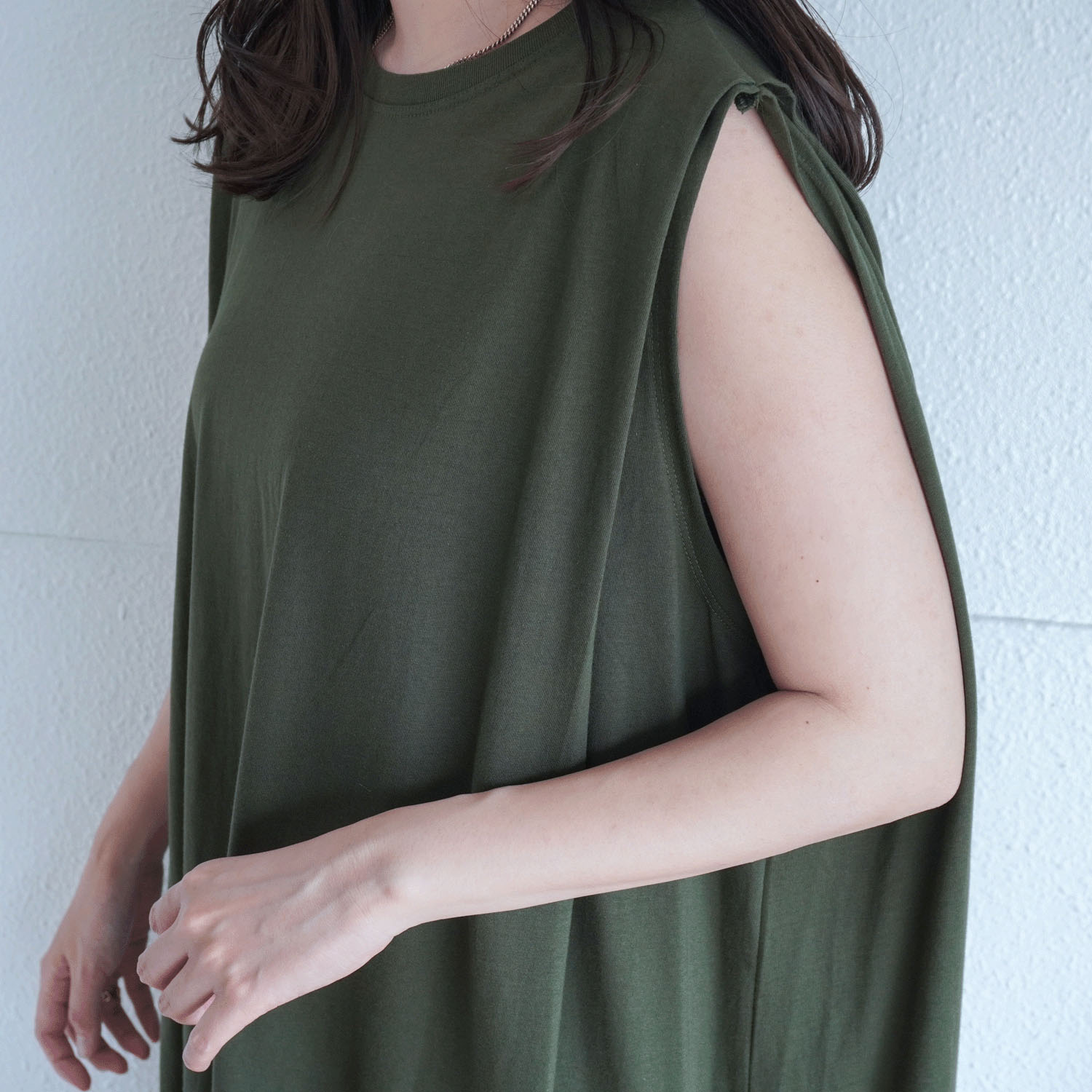 USAスーピマコットンノースリワンピース - 画像3