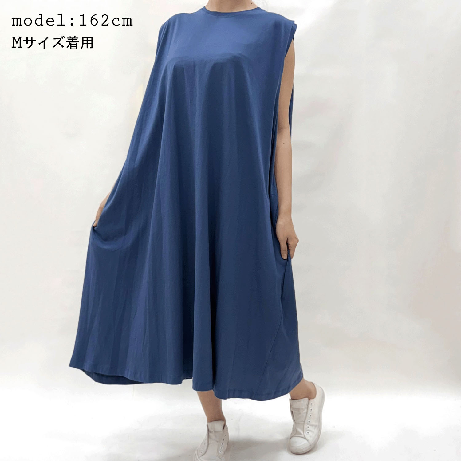 USAスーピマコットンノースリワンピース - 画像5