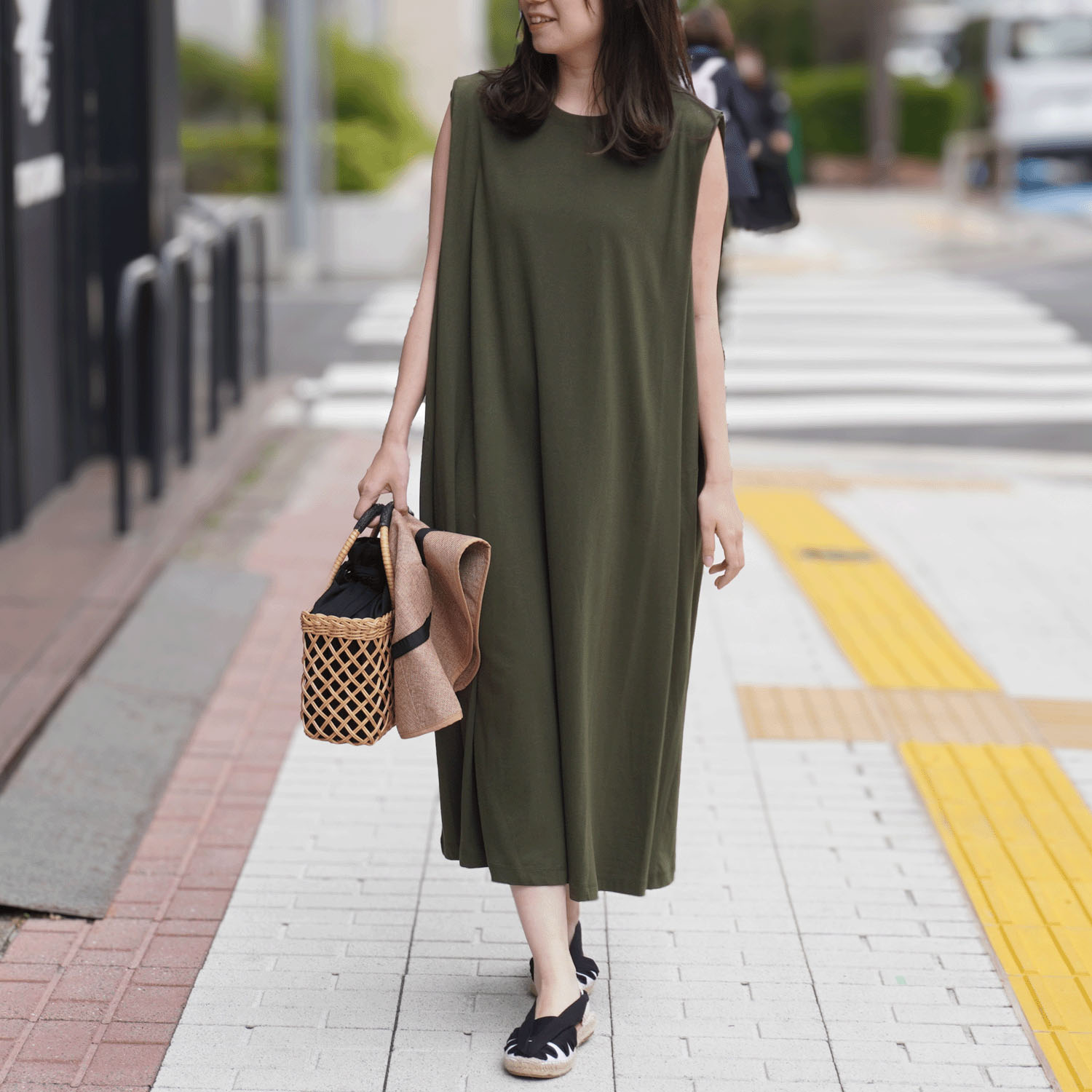 USAスーピマコットンノースリワンピース - 画像1