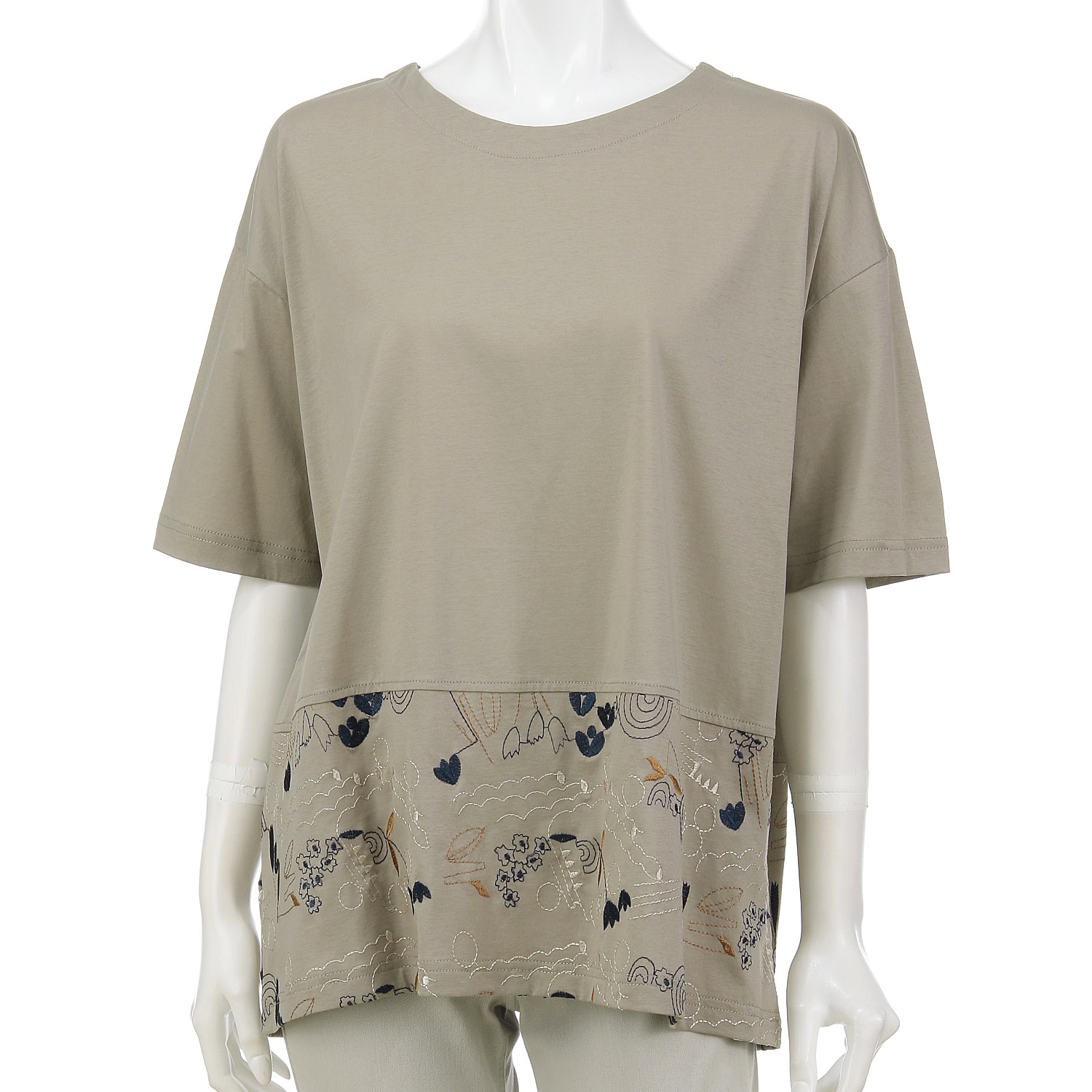 シルケット天竺パネル刺繍プルオーバー - 画像4