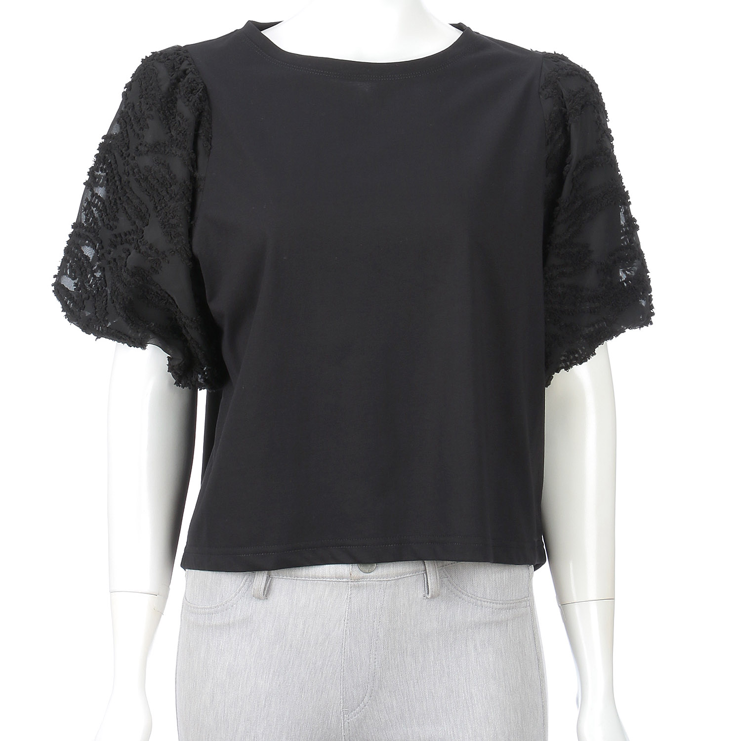 袖シフォン使いTシャツ - 画像6