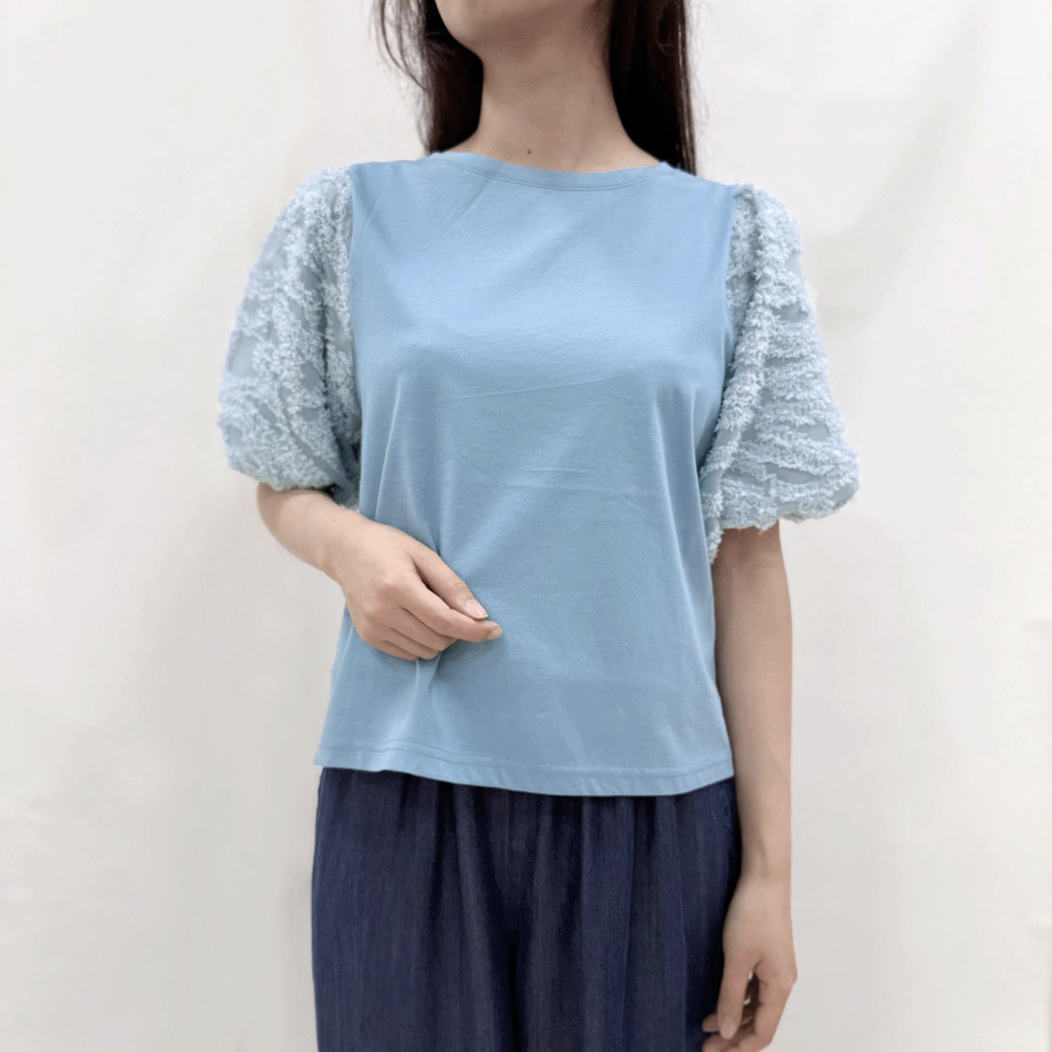 袖シフォン使いTシャツ - 画像7