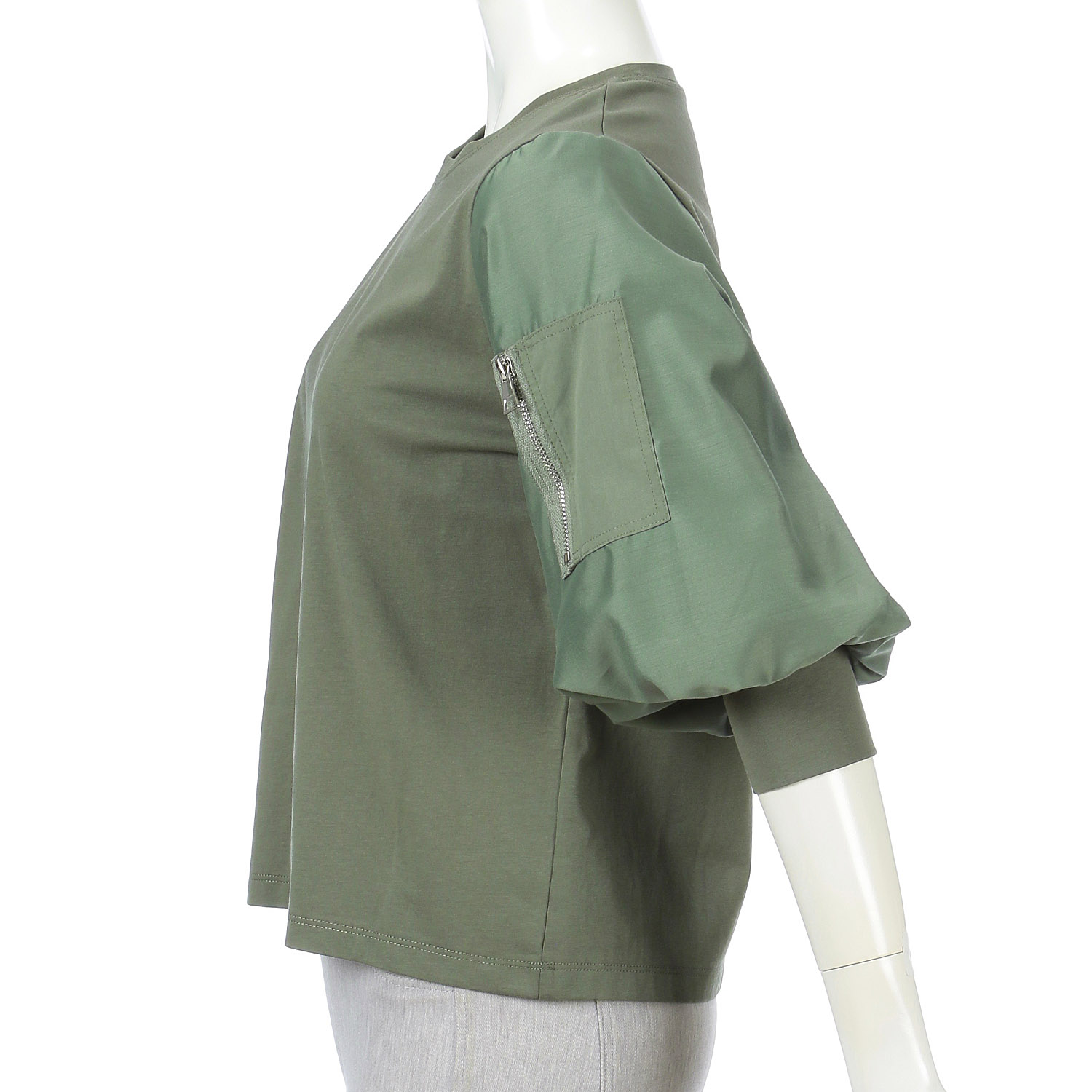 ニット／布帛切替プルオーバー - 画像8