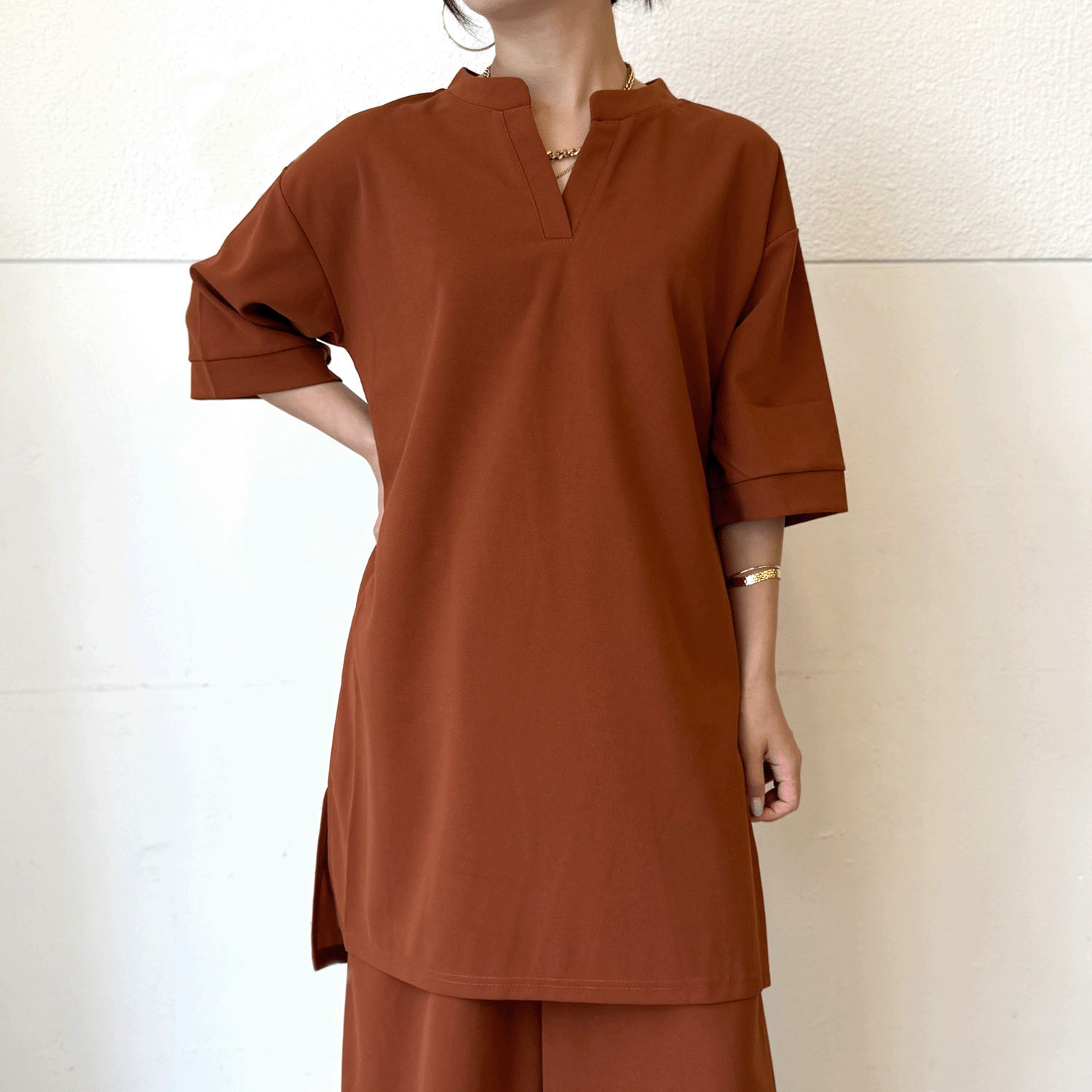 カットジョーゼットチュニック